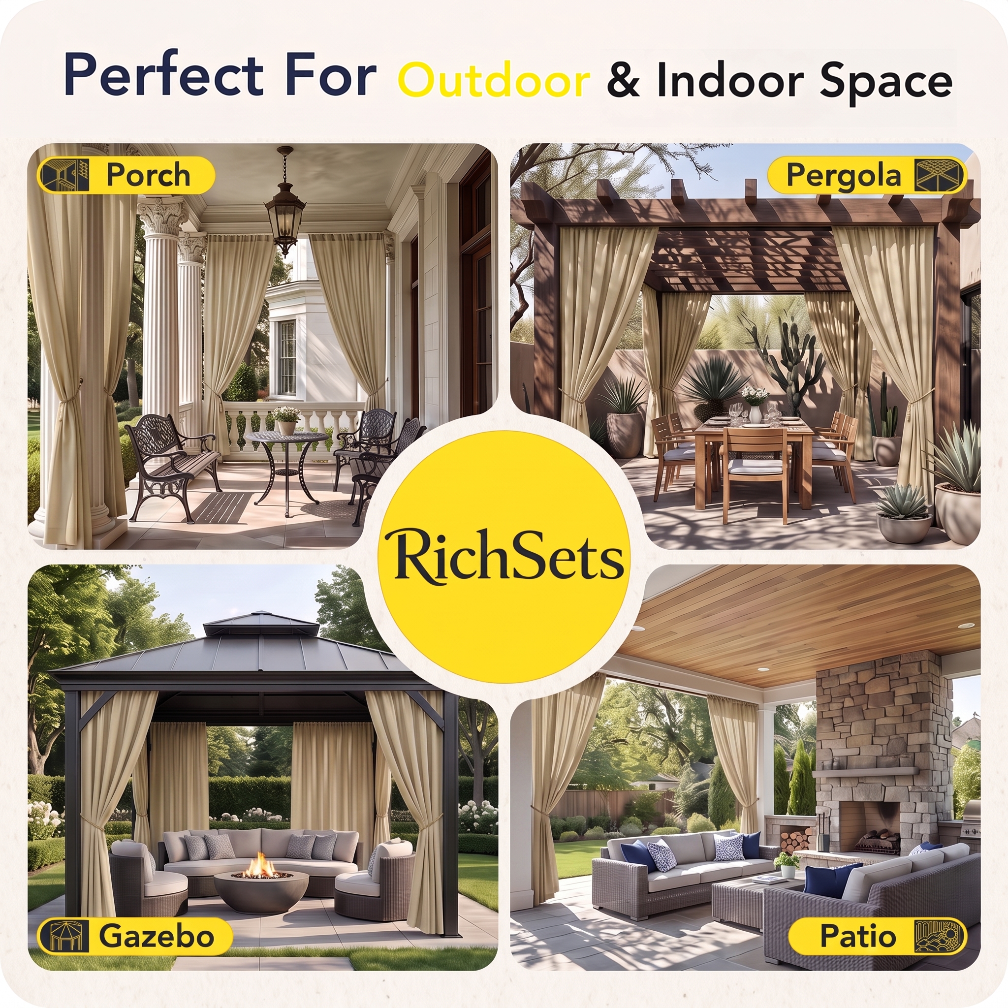 Water- outdoor curtains for patio use