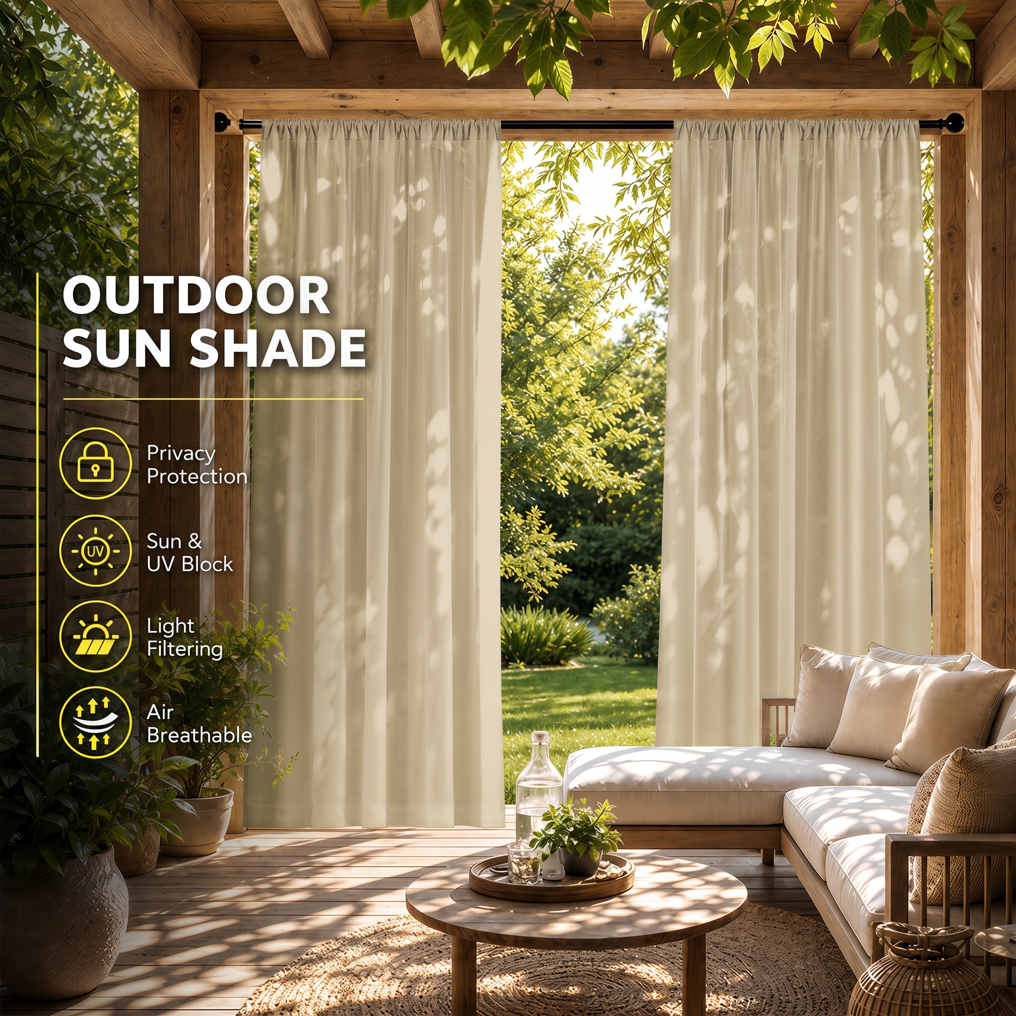 Durable Oxford fabric outdoor privacy curtain
