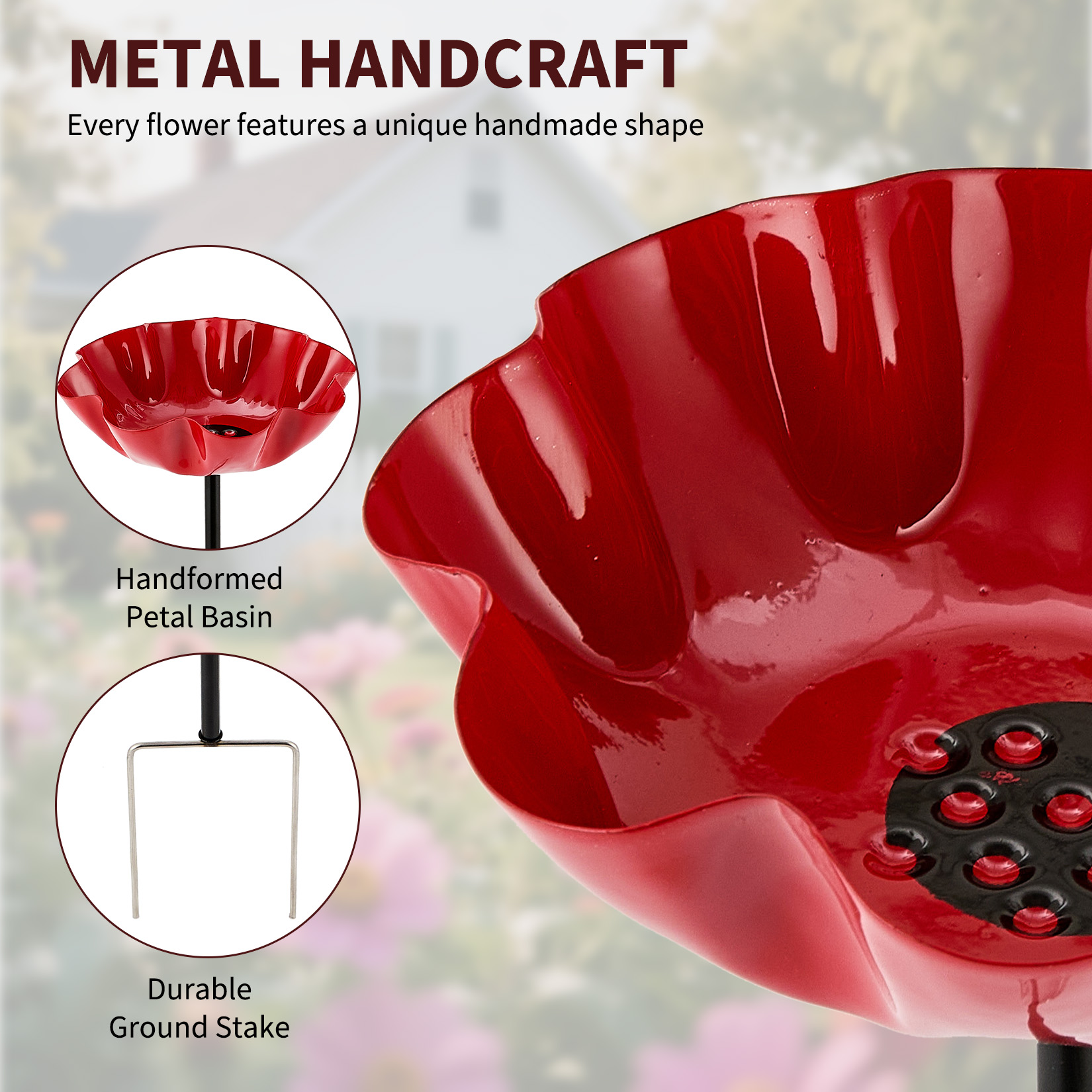Decorative metal bird bath gift for bird and garden lovers