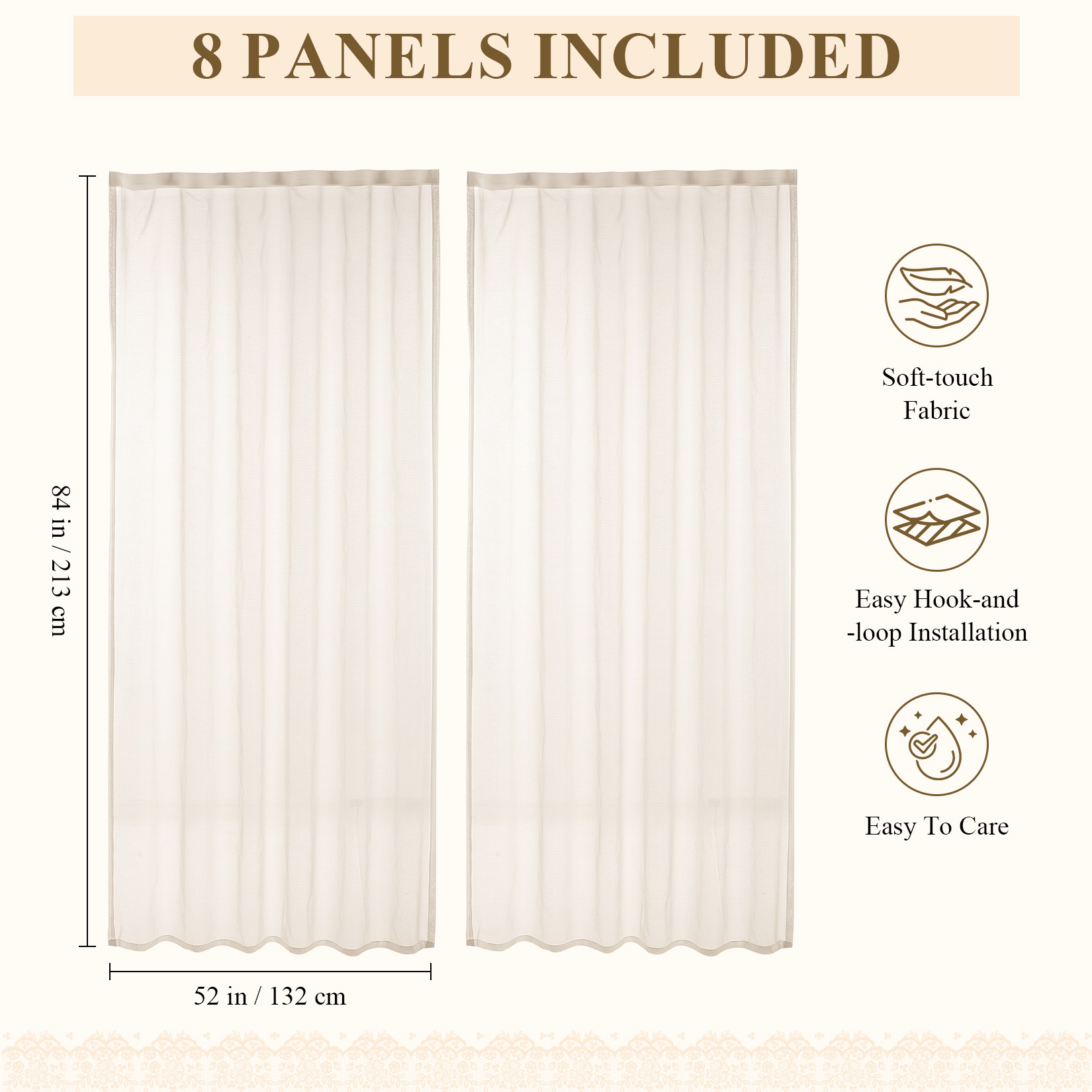 Semi-sheer outdoor curtains filtering natural daylight