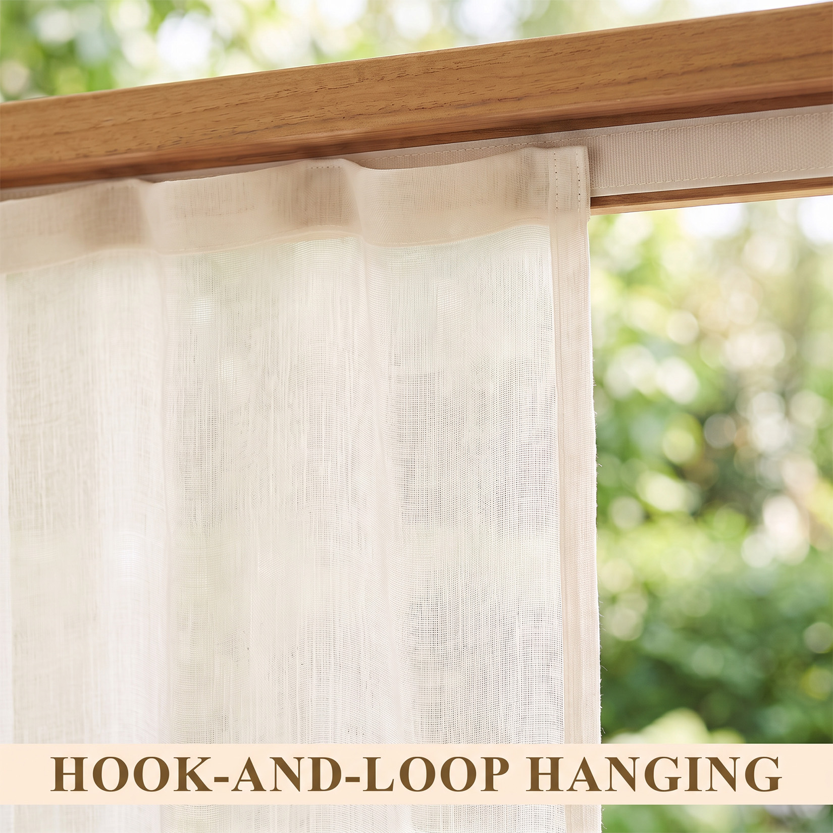 Outdoor curtains adding privacy to a covered patio or porch