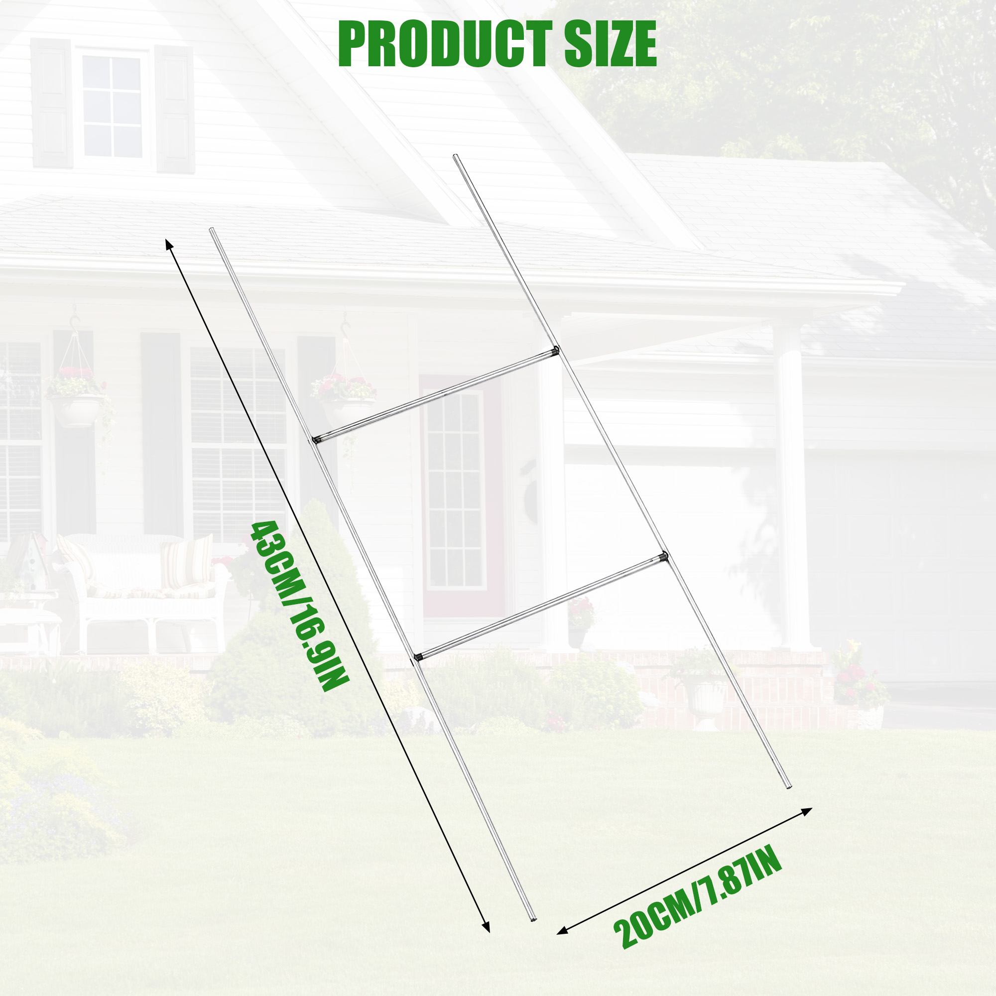 H-frame double-post construction of Garvee yard sign stakes