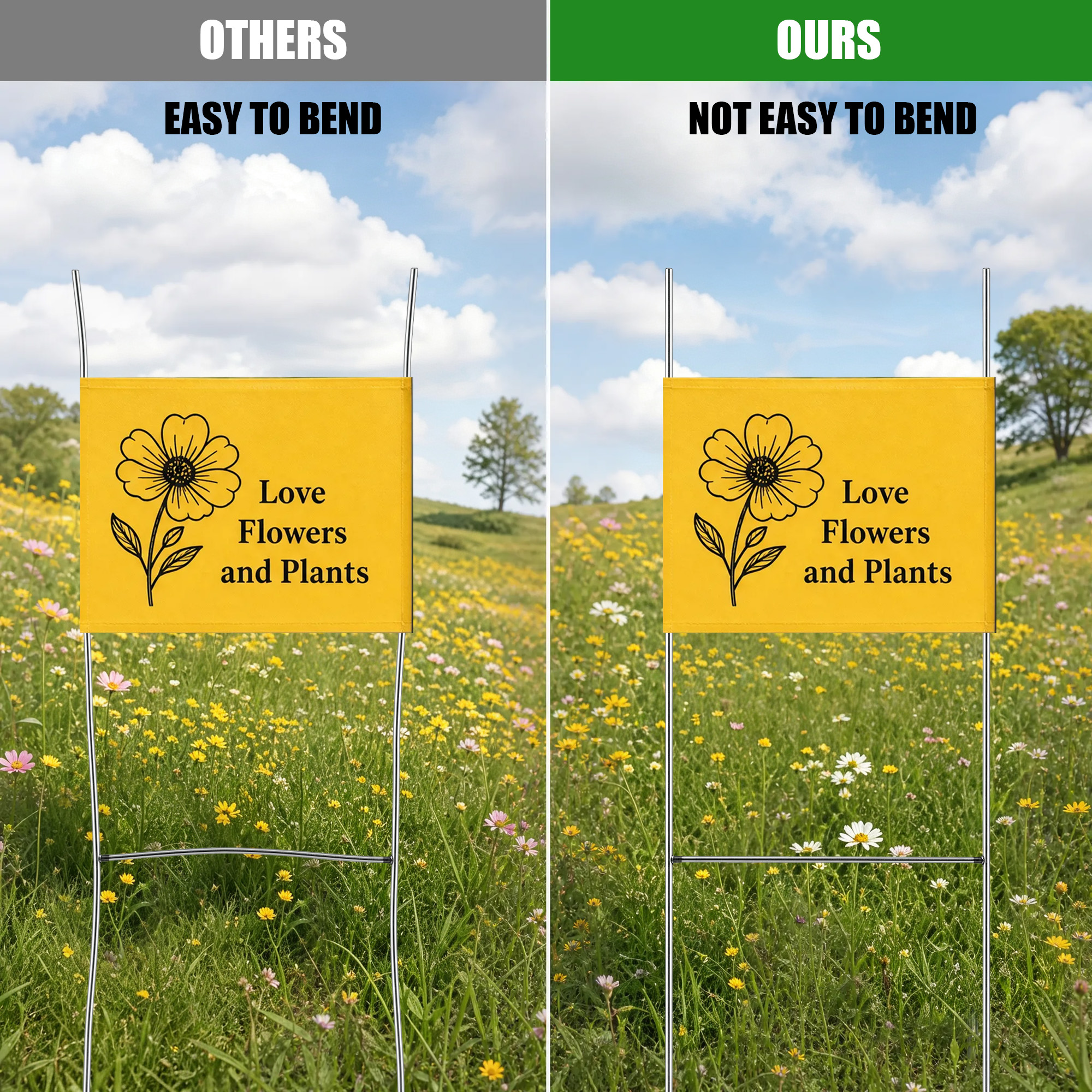 Metal stakes used with real estate and open house yard signs