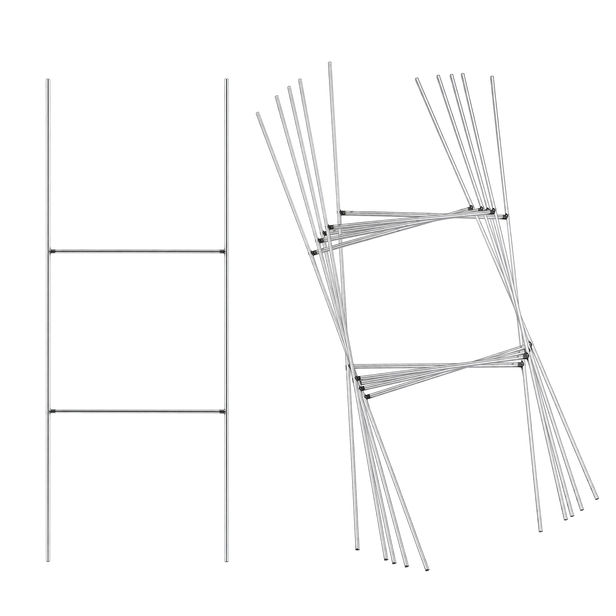 Installing metal H-frame stakes into corrugated plastic yard signs