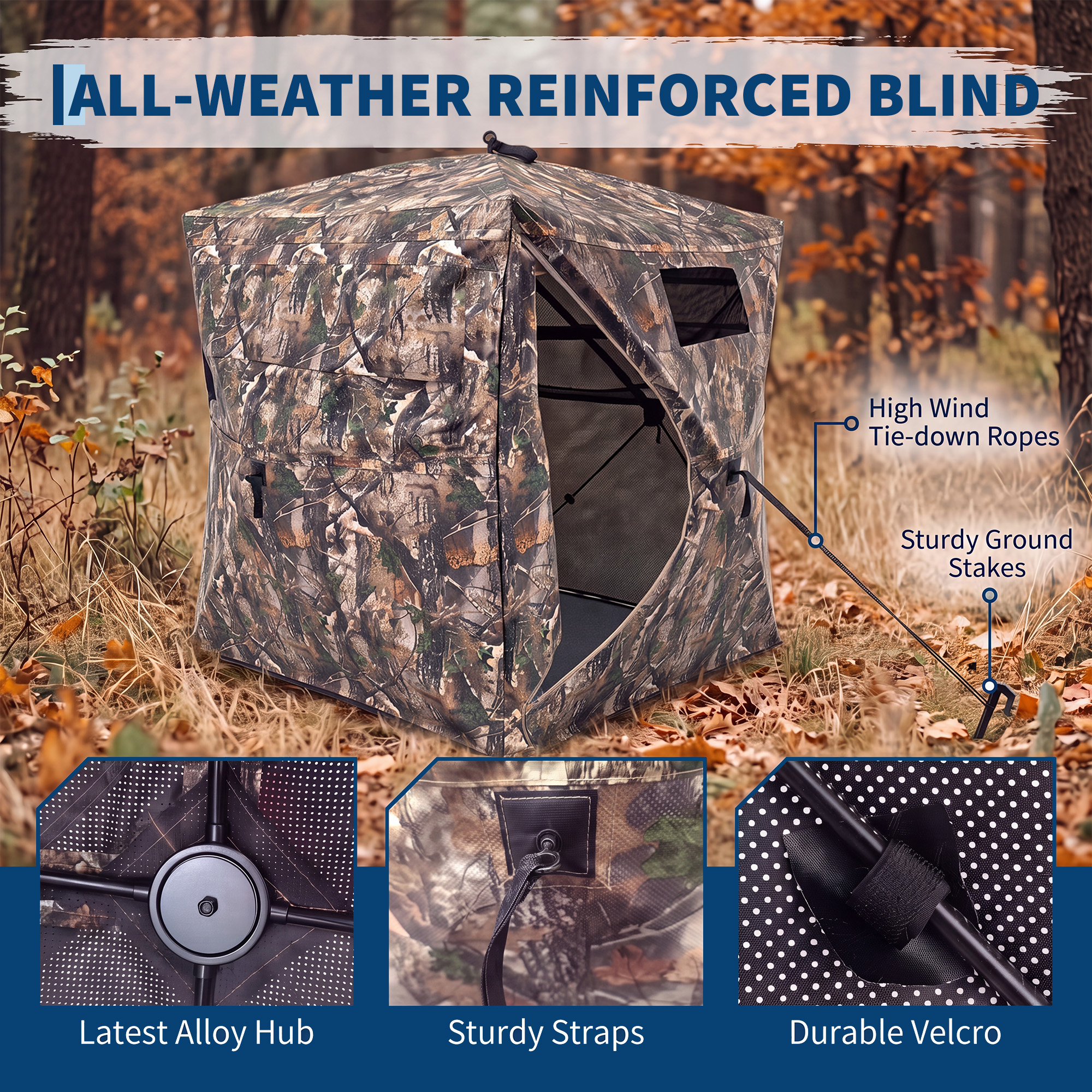 Quick Pop-Up Hub System, Double-Sided Zipper and Interior Pocket