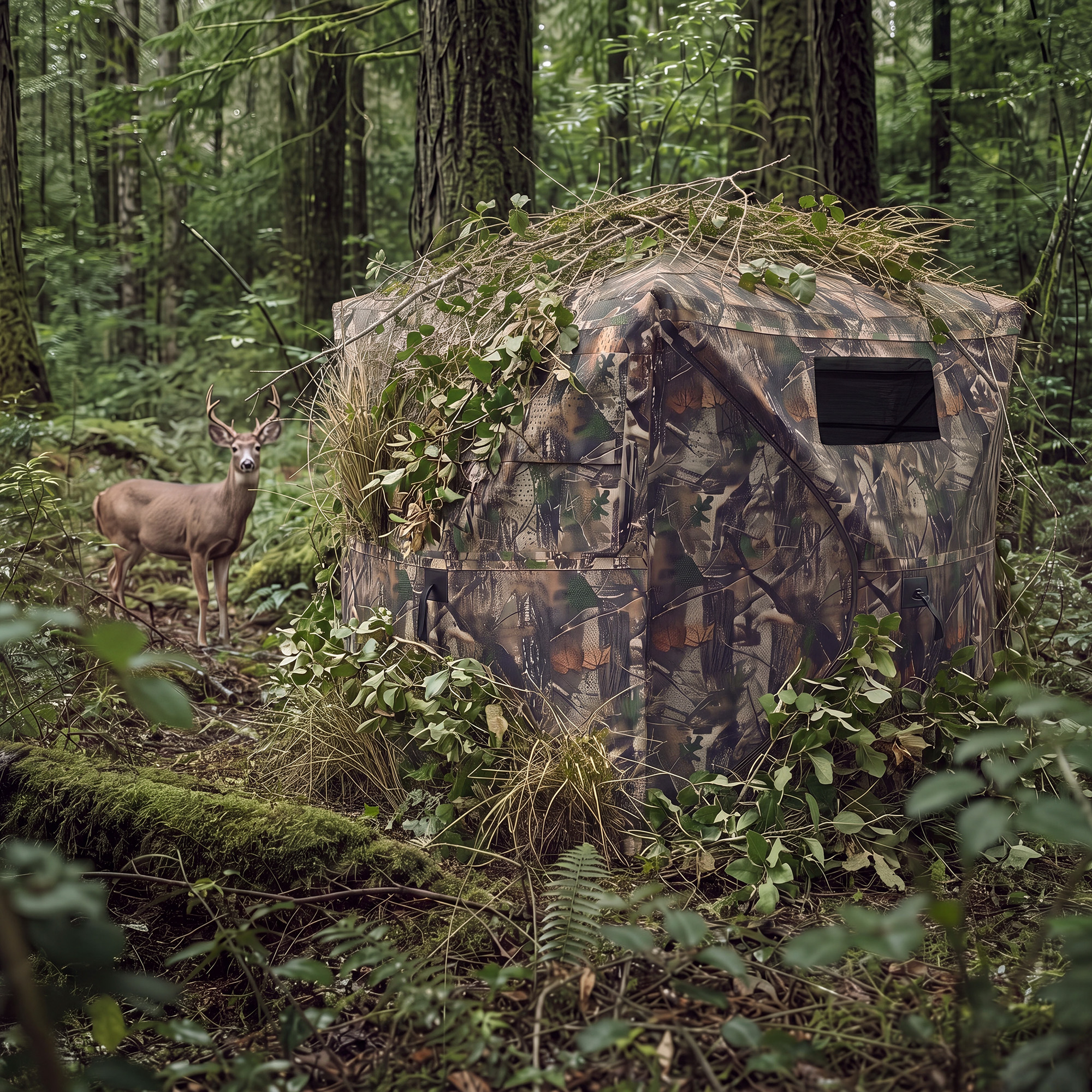 360 Degree See-Through 300D Oxford Hunting Ground Blind - Model PSS_3453MEER Hero View