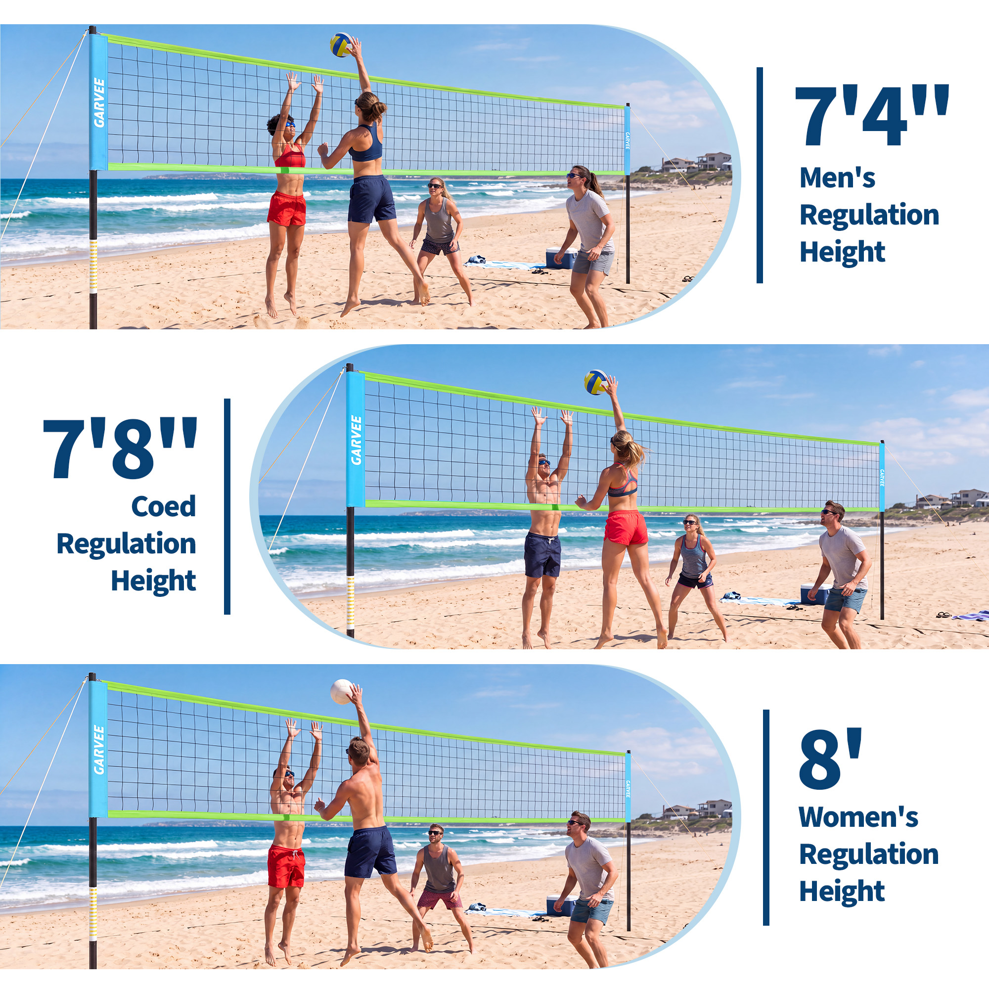 3 Adjustable Official Playing Heights Detail