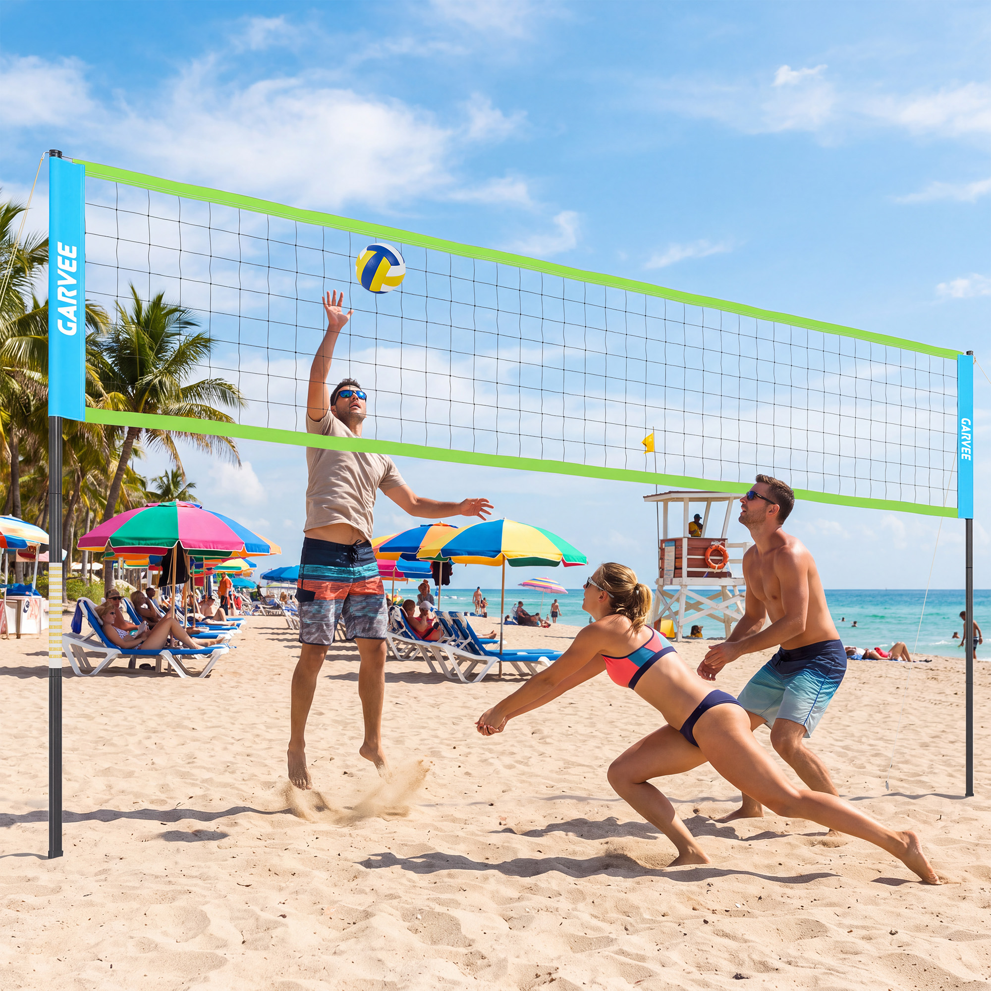 32 FT Professional Outdoor Volleyball Net Set - Model PSS_33WEHYMG Hero View