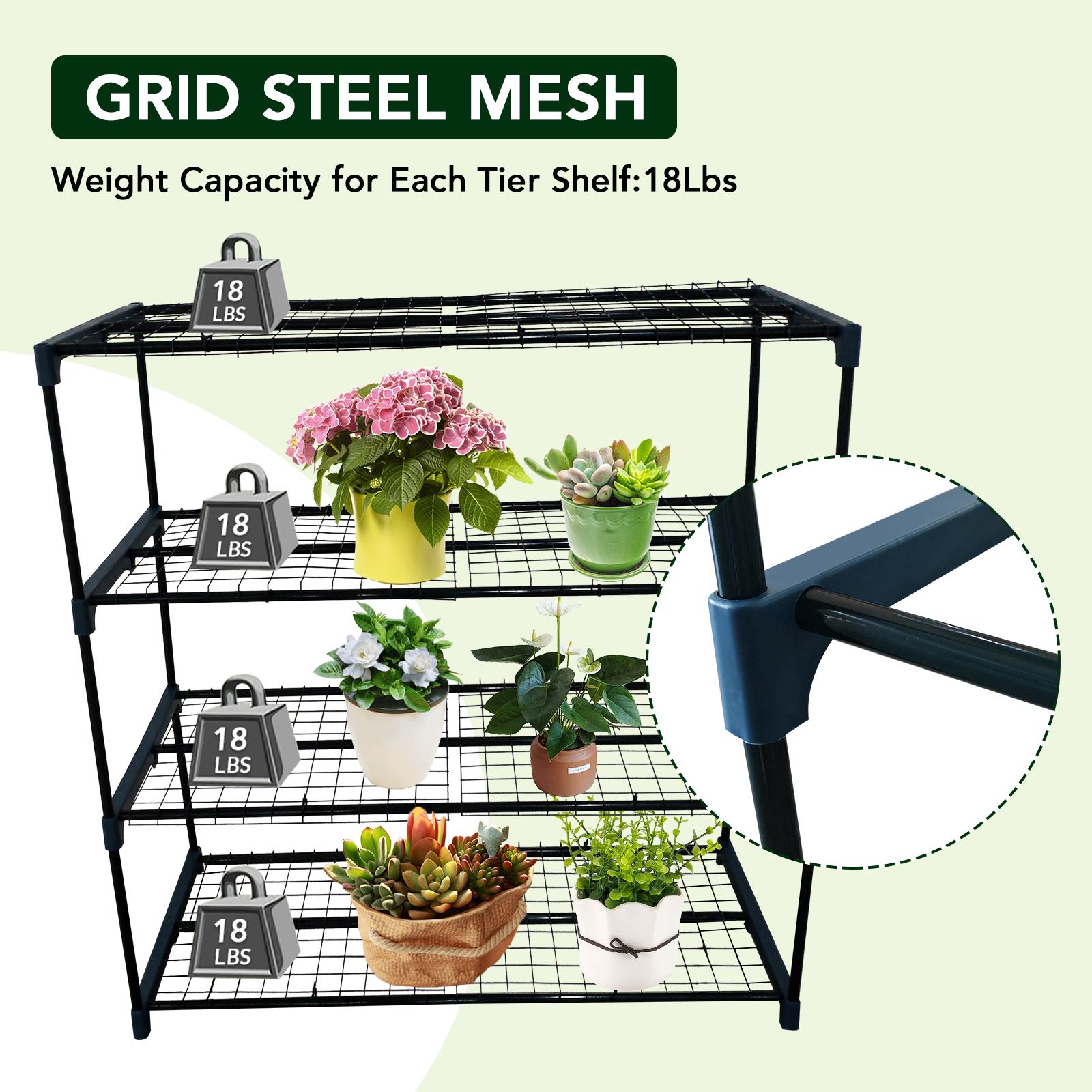 Open-tier plant stand supporting sunlight and airflow