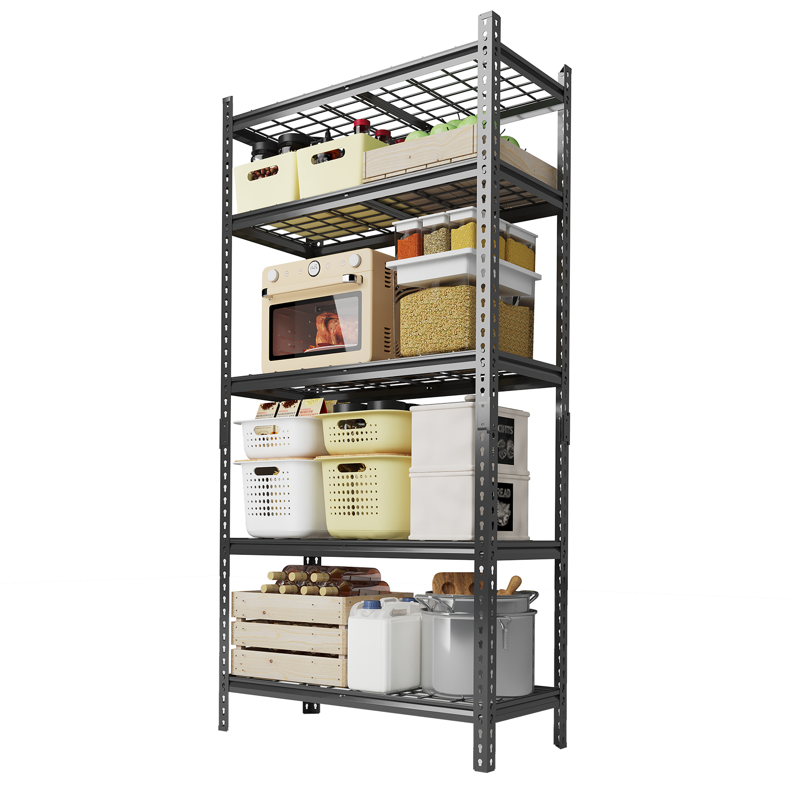 Storage Shelving Unit 5 Tier Heavy Duty 2400 lbs Adjustable Wire Rack for Garage