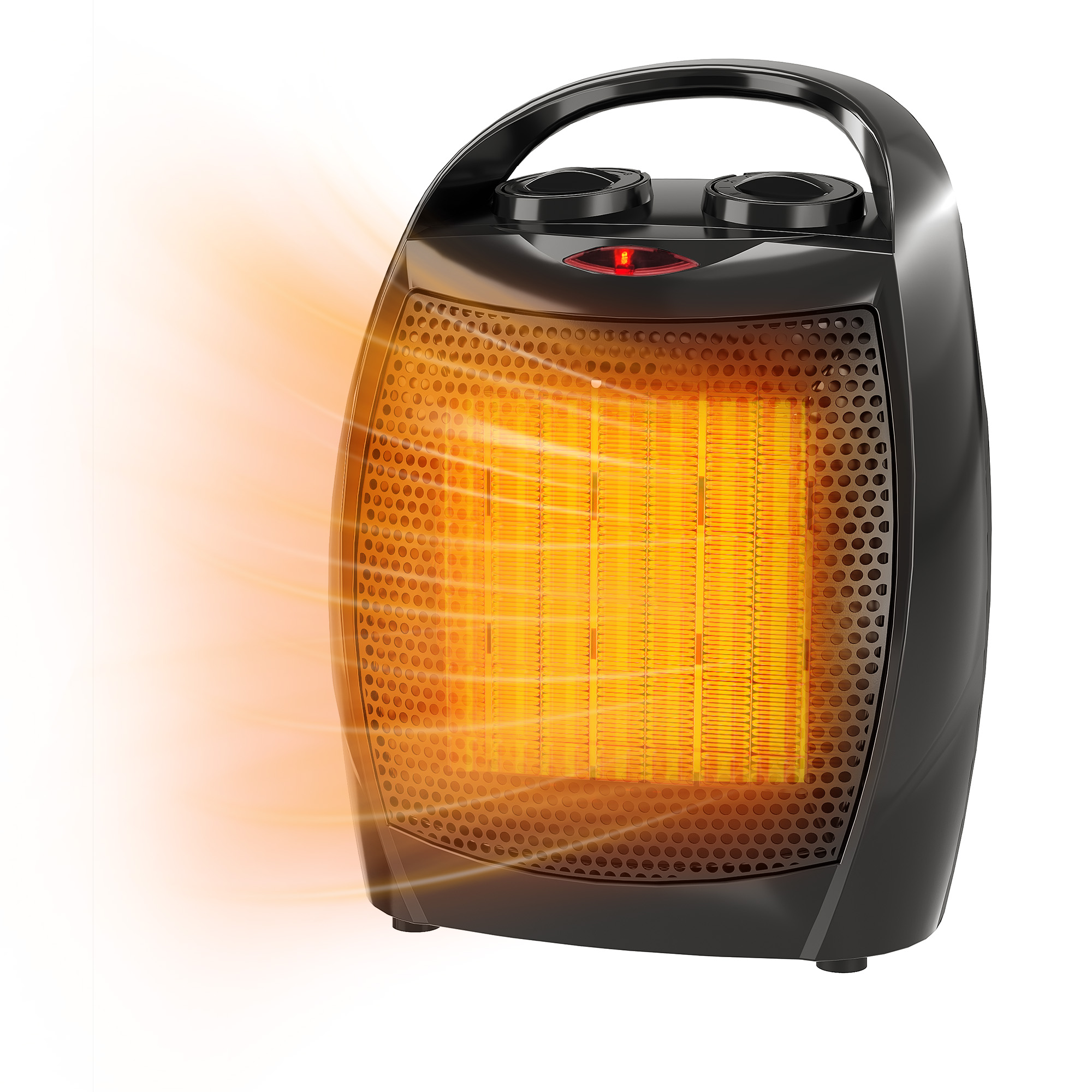 Portable 750/ 1500W Ceramic Space Heater – Adjustable Thermostat & Fan Combo