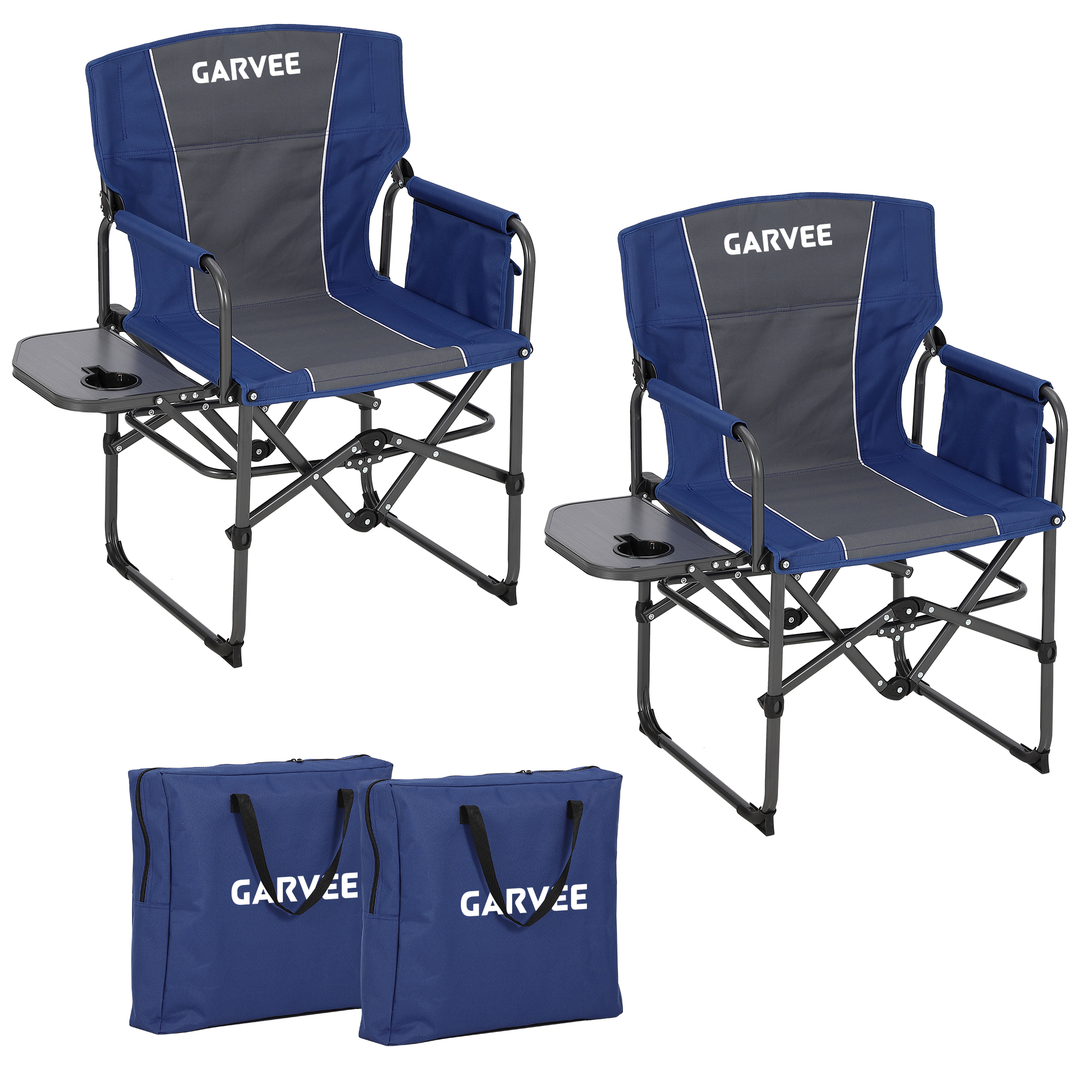 2 Pack Portable Camping Chair Heavy Duty Folding Chair w/ Cup Holder Oversized