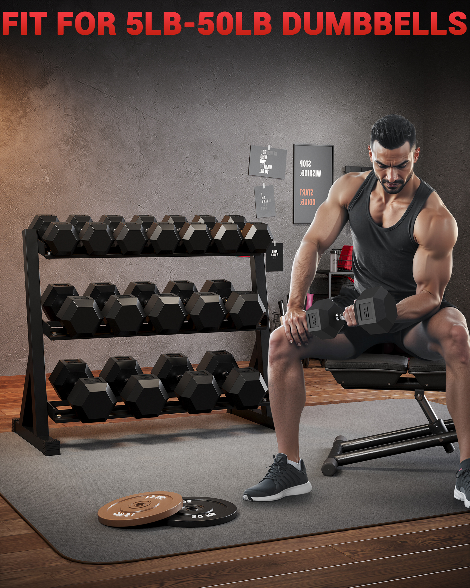 Dumbbell Rack Shelf Detail