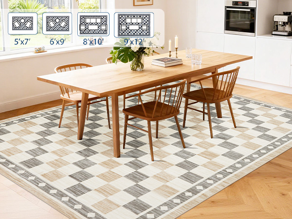 Garvee Checkered Area Rug - Dining Room