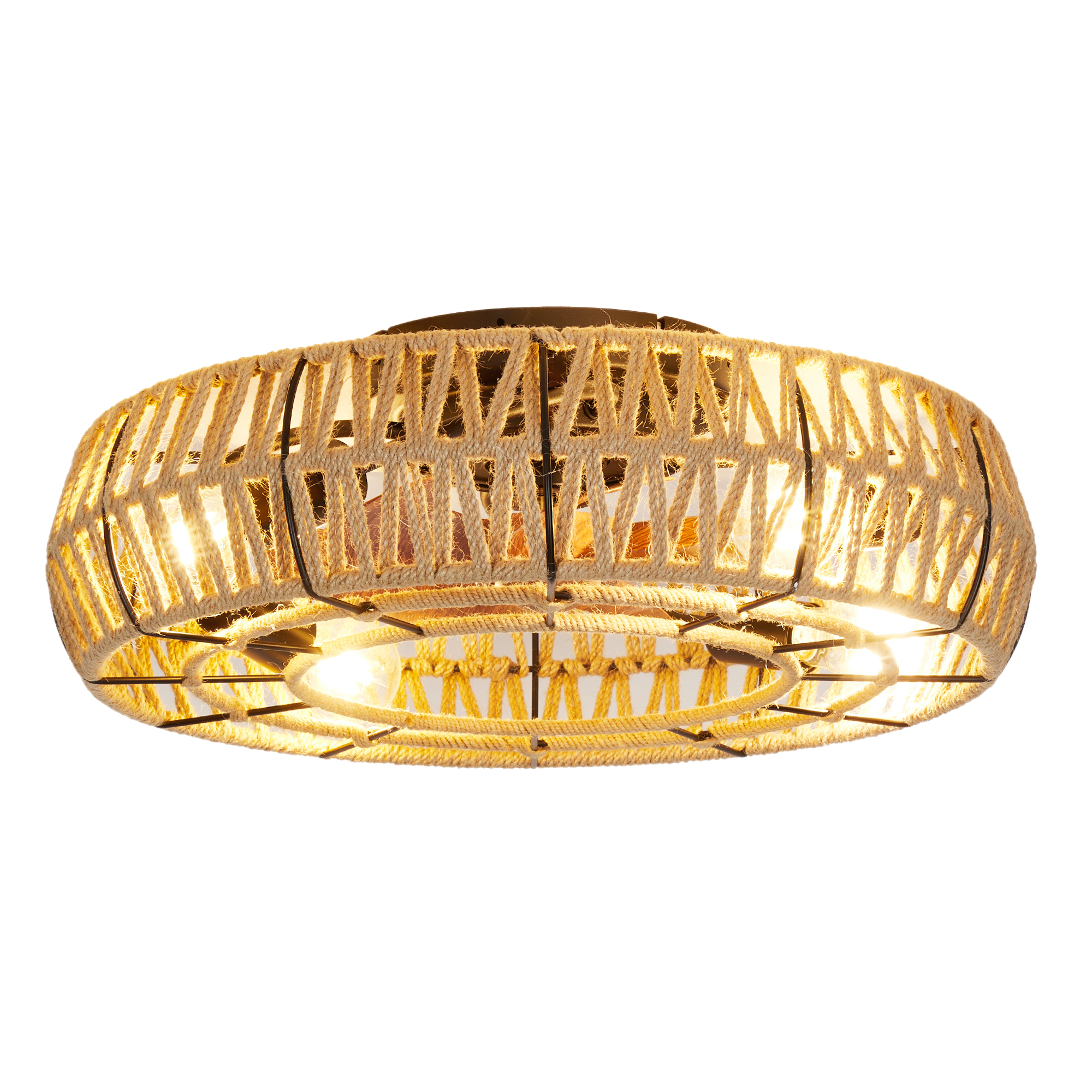 Farmhouse Bladeless Caged Ceiling Fan with Light