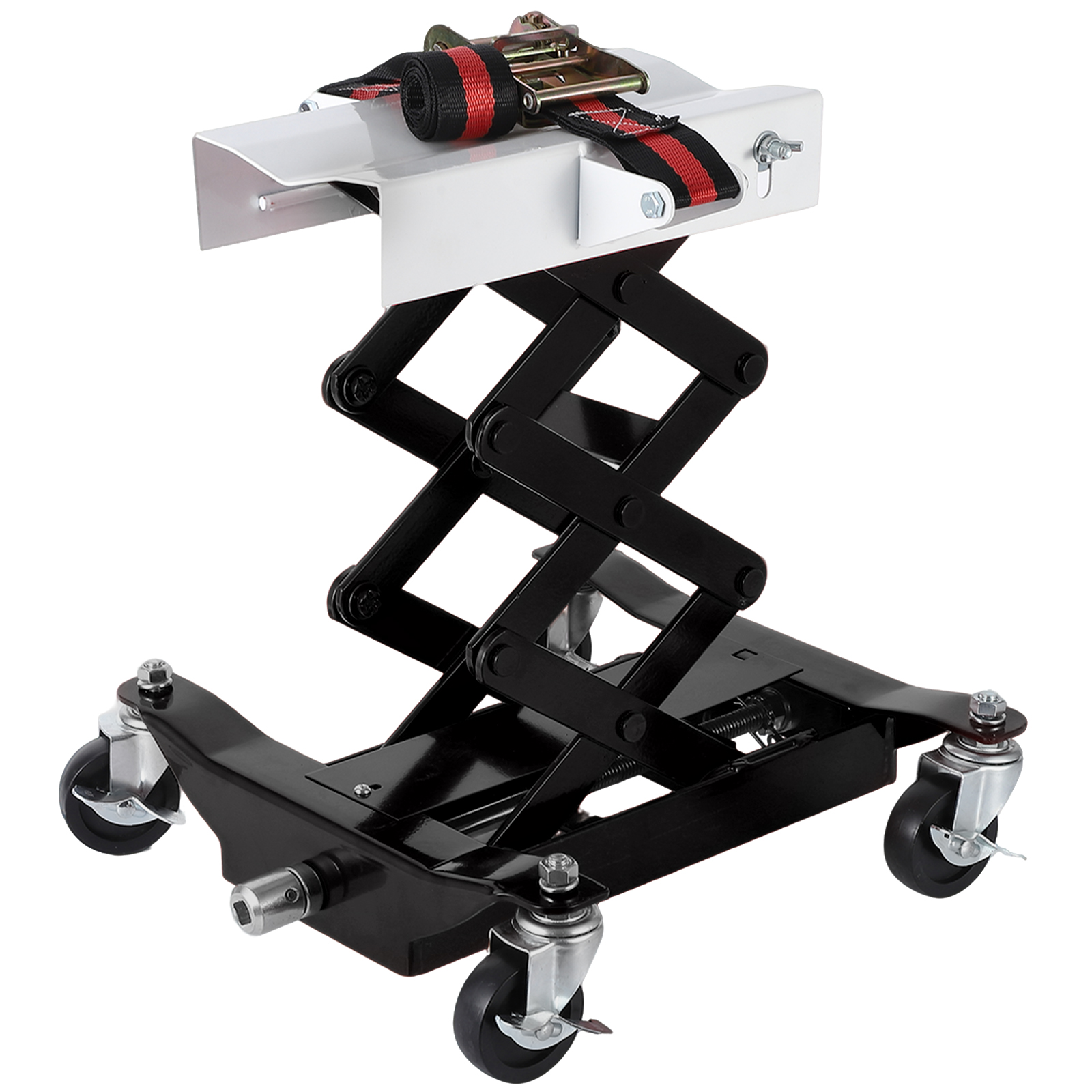 450 lbs Low Profile Powertrain Jack 7-23" Hydraulic Lift with 2M Straps