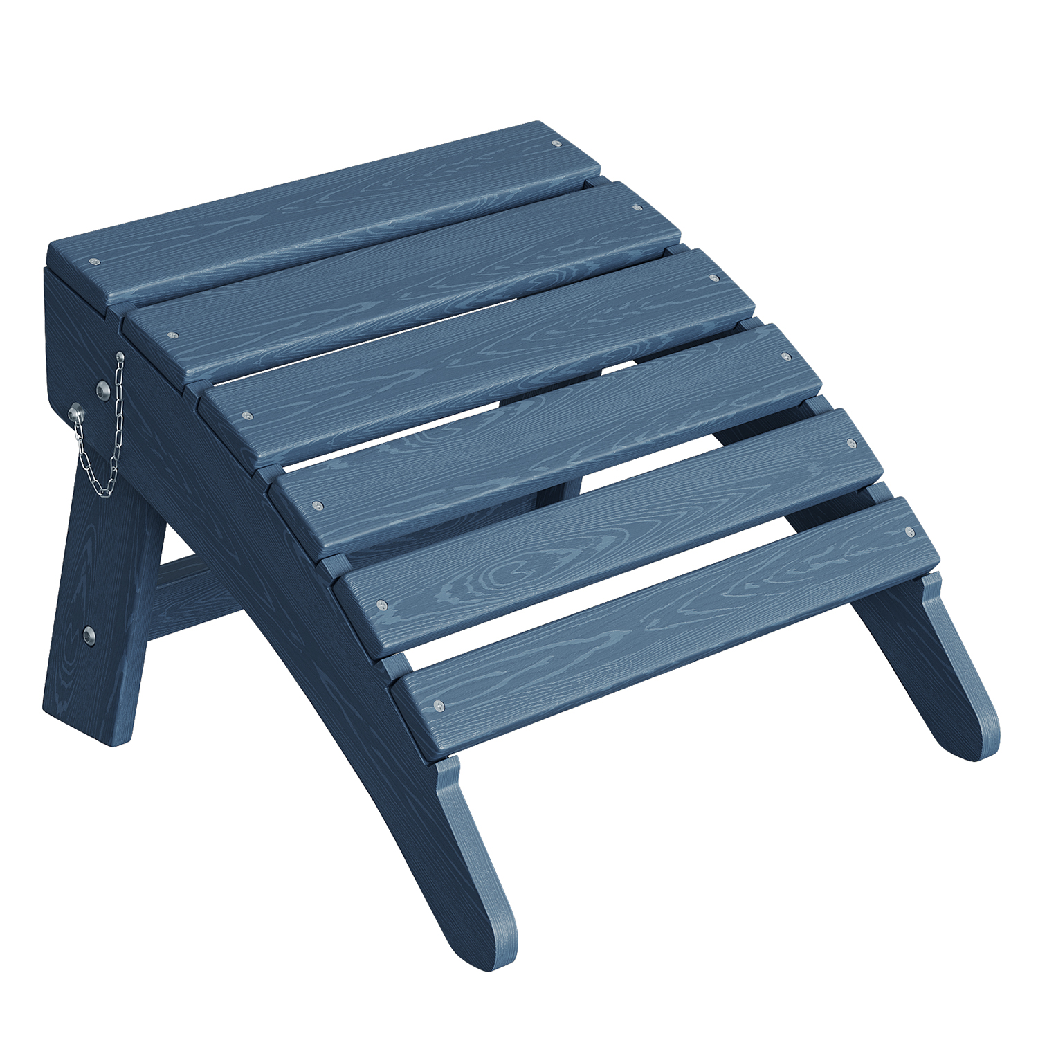Folding Adirondack Ottoman HDPE All-Weather Outdoor Footrest For Patio