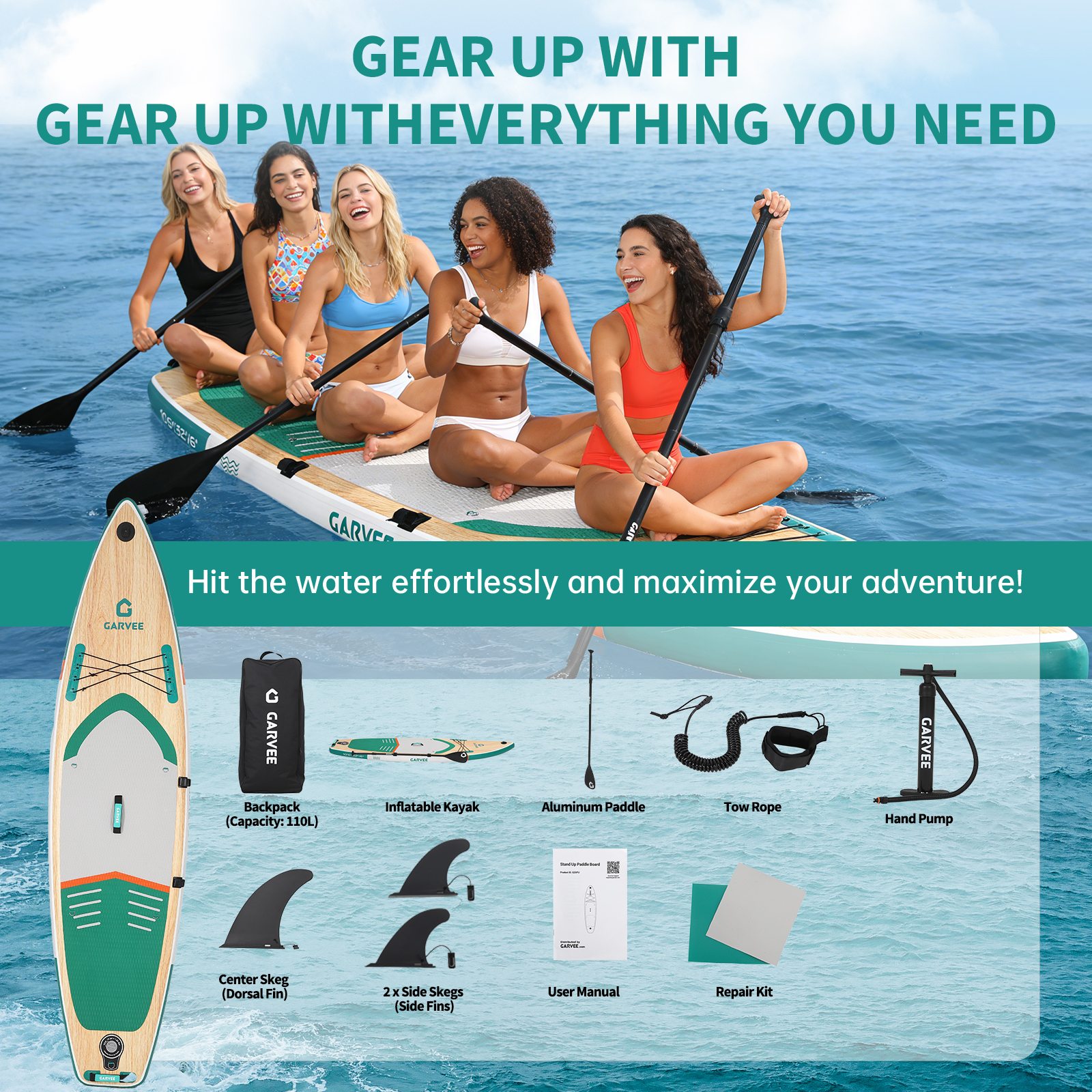 GARVEE Minimalist Elite Series Inflatable SUP Hub