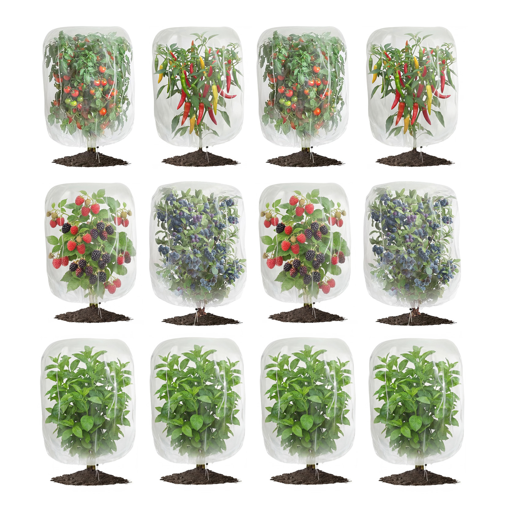 Garvee 12-pack breathable plant covers with drawstring for garden protection