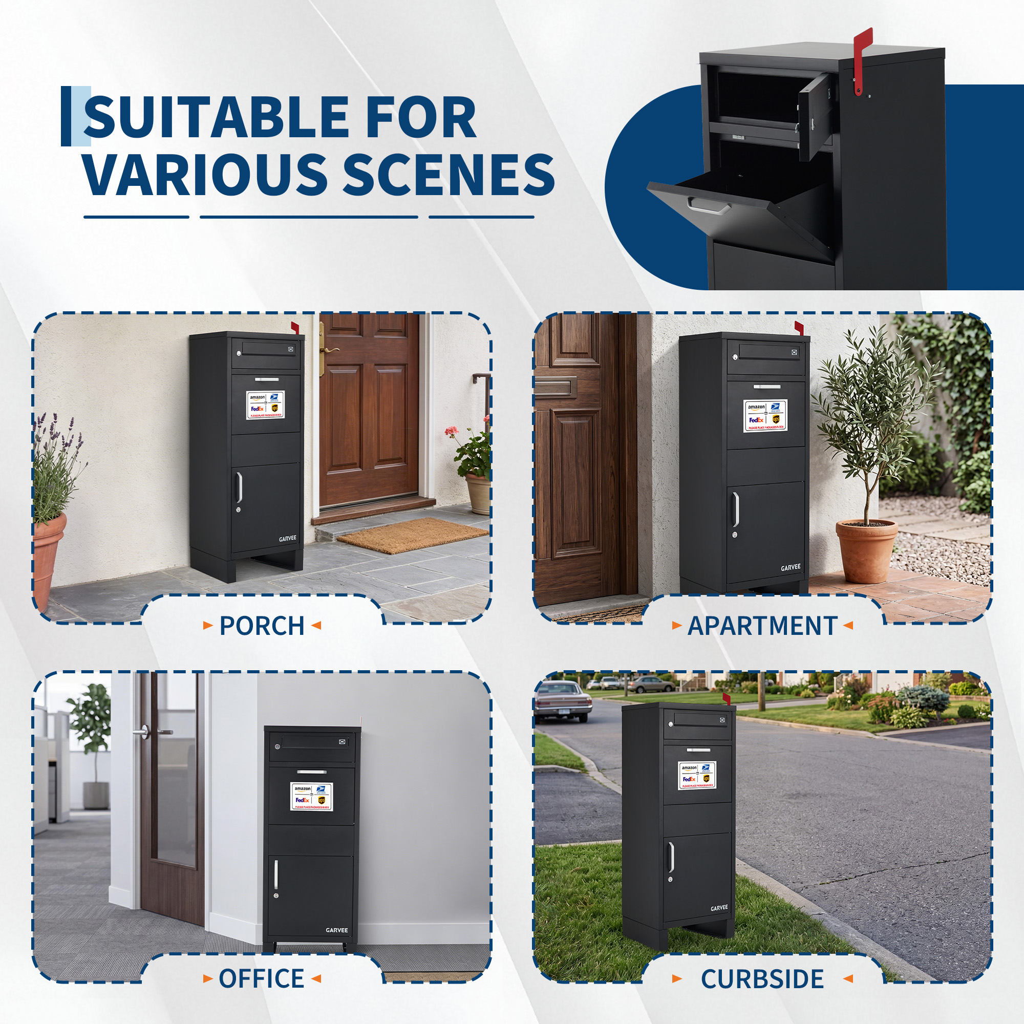 Heavy-Duty 3-Tier Parcel Drop Box