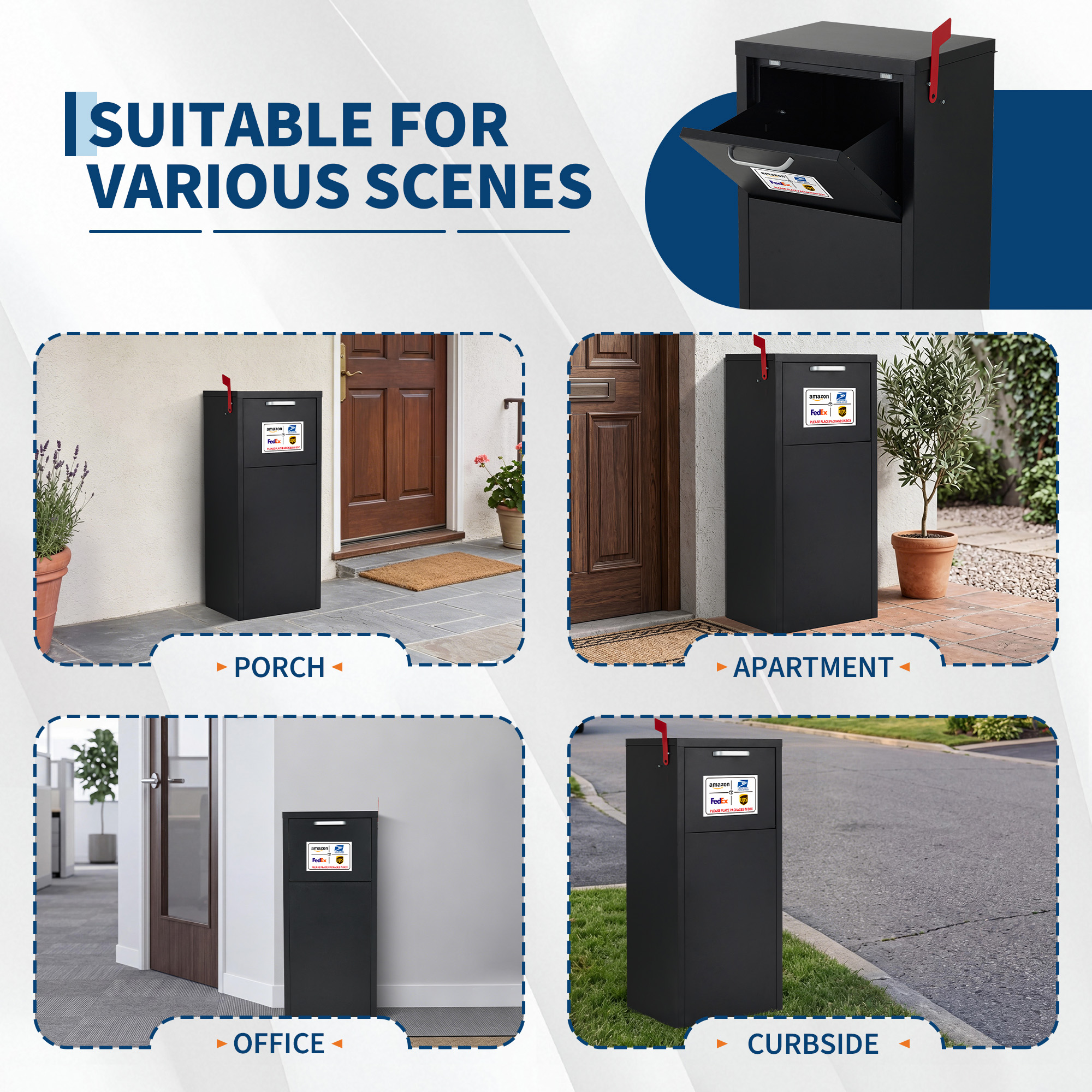 Heavy-Duty Pull-Down Drop Slot Parcel Box