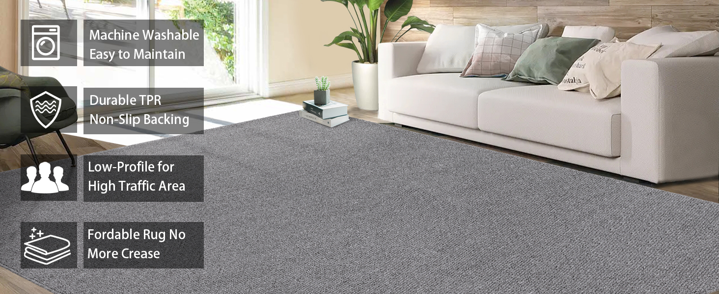 Garvee gray 2x6 runner rug in hallway entryway
