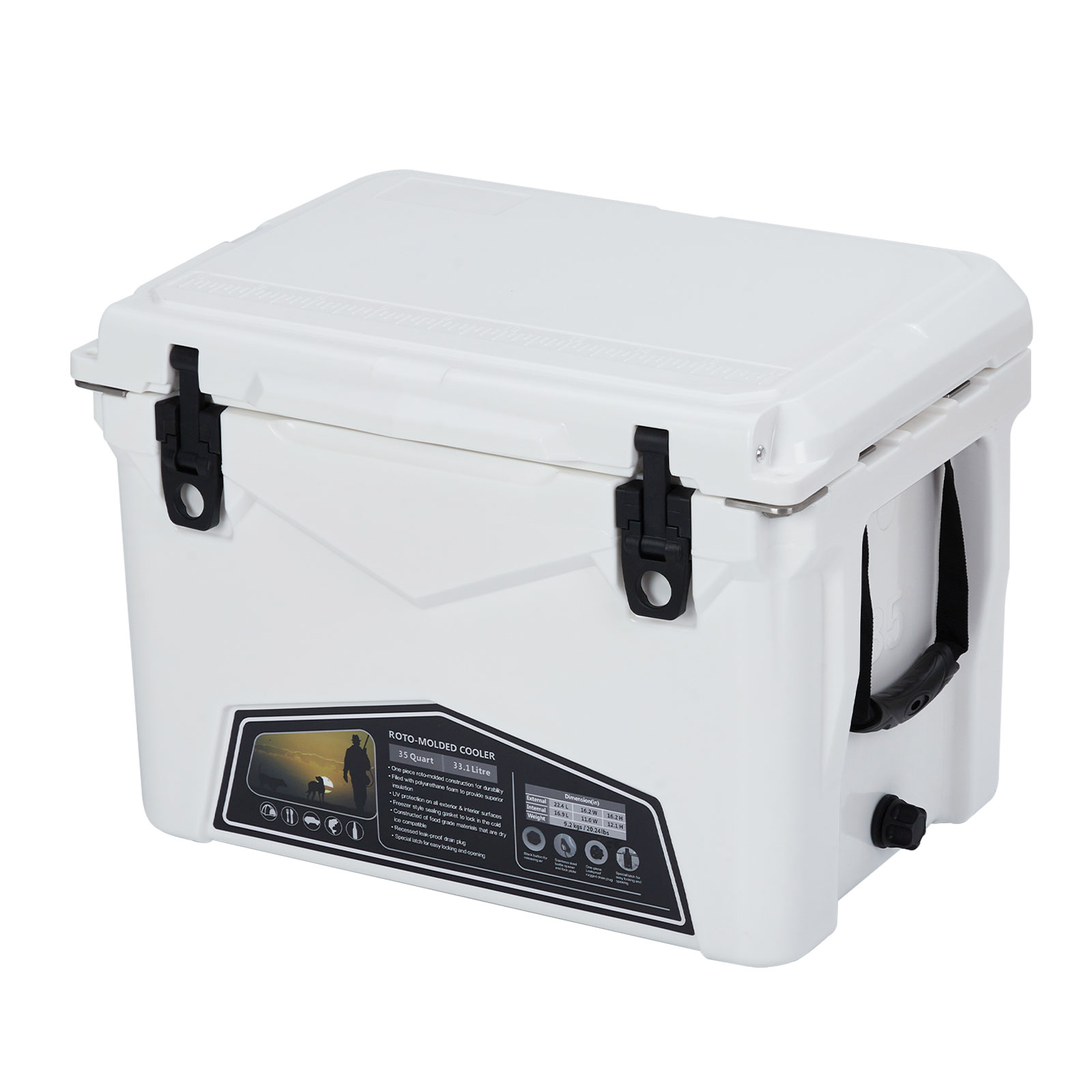 12V Car Refrigerator Freezer 35QT Portable Cooler Box for Camping BBQ, Picnic