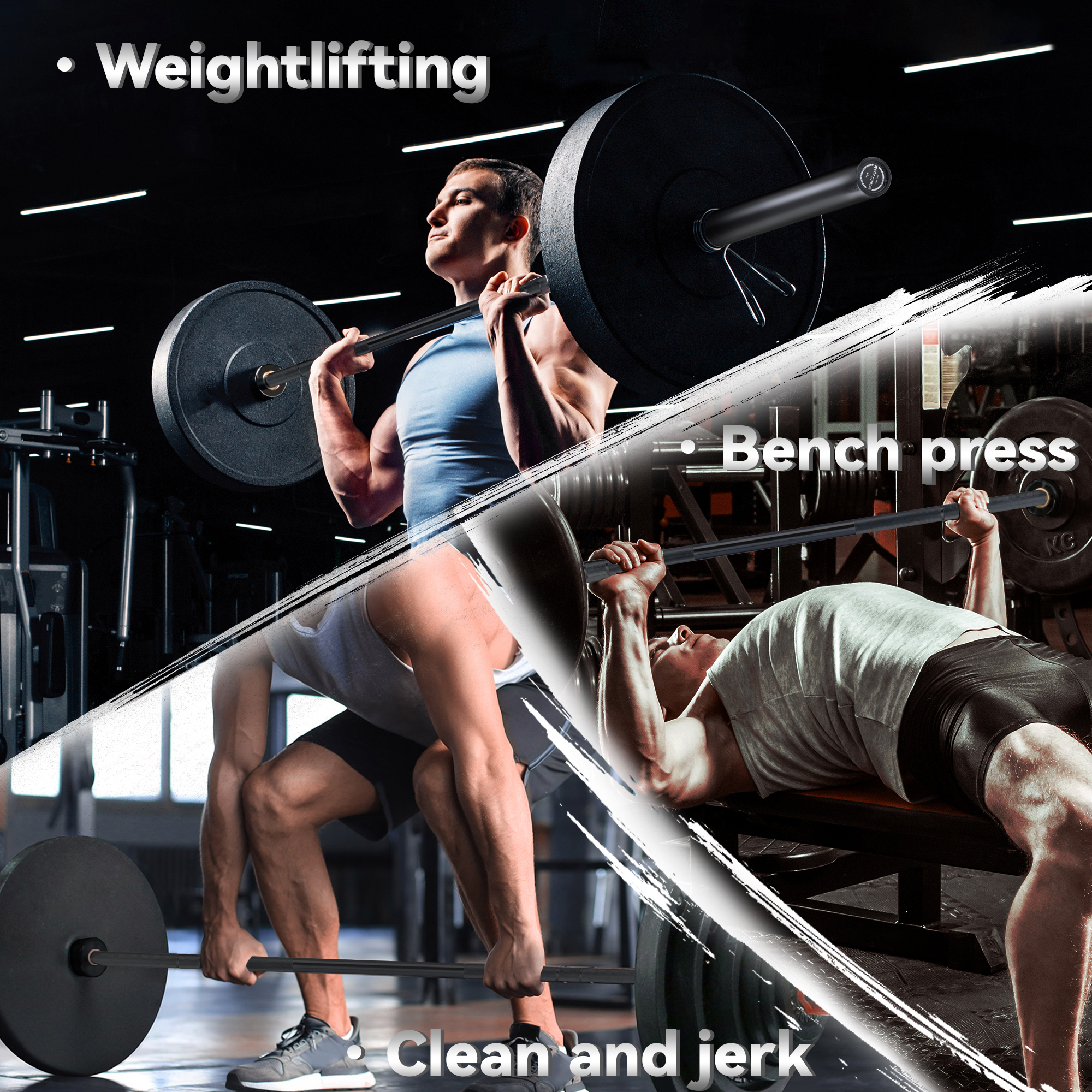 7 FT 1500 LBS Capacity Solid Alloy Steel Olympic Barbell