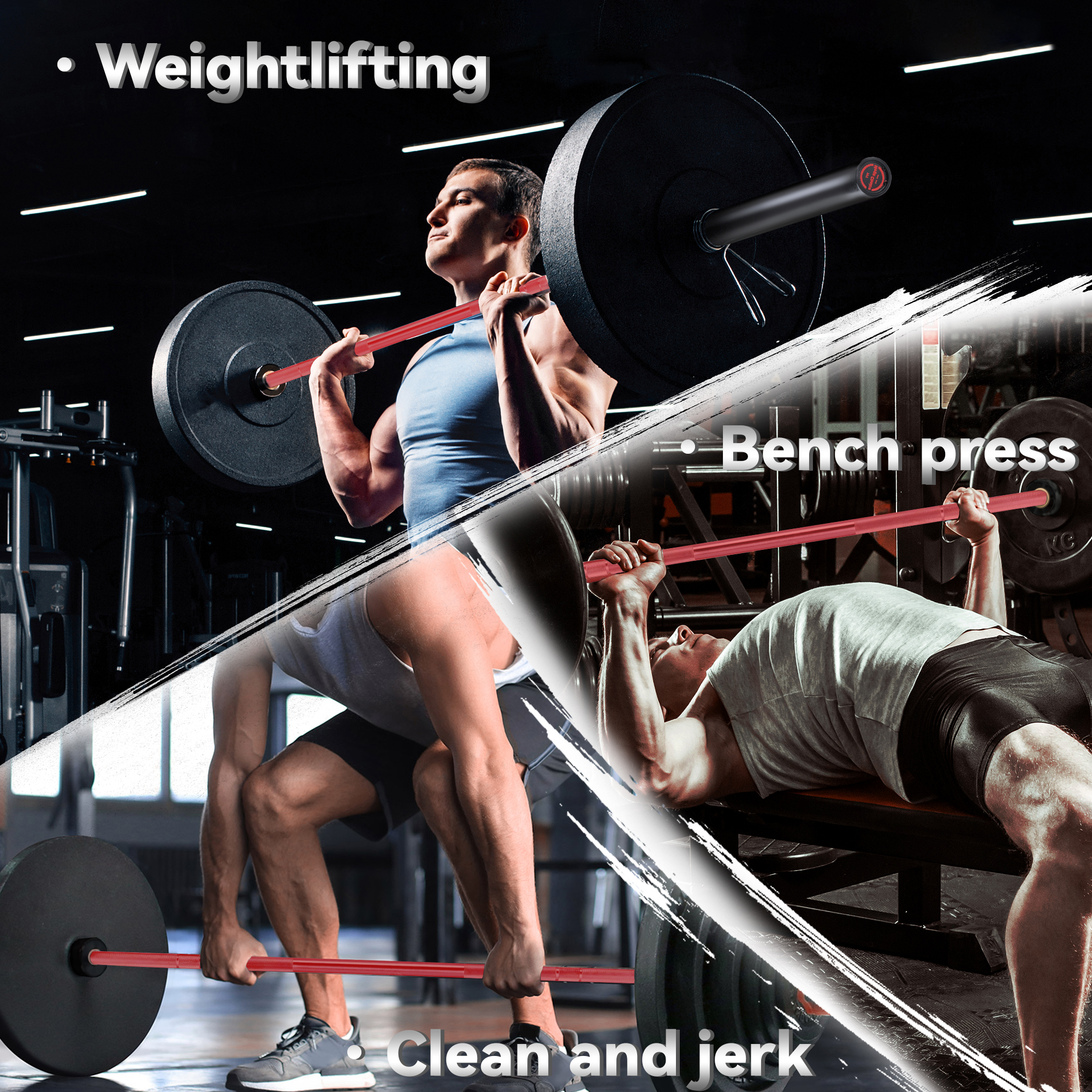 7 FT 1500 LBS Capacity Solid Alloy Steel Olympic Barbell