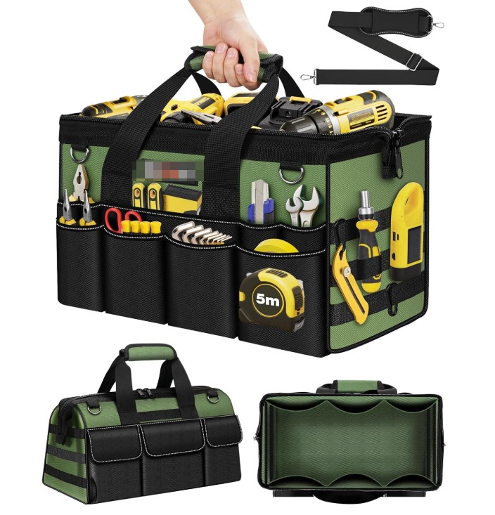 15in Heavy Duty Tool Bag Non-Slip Base Durable Portable Tool Storage