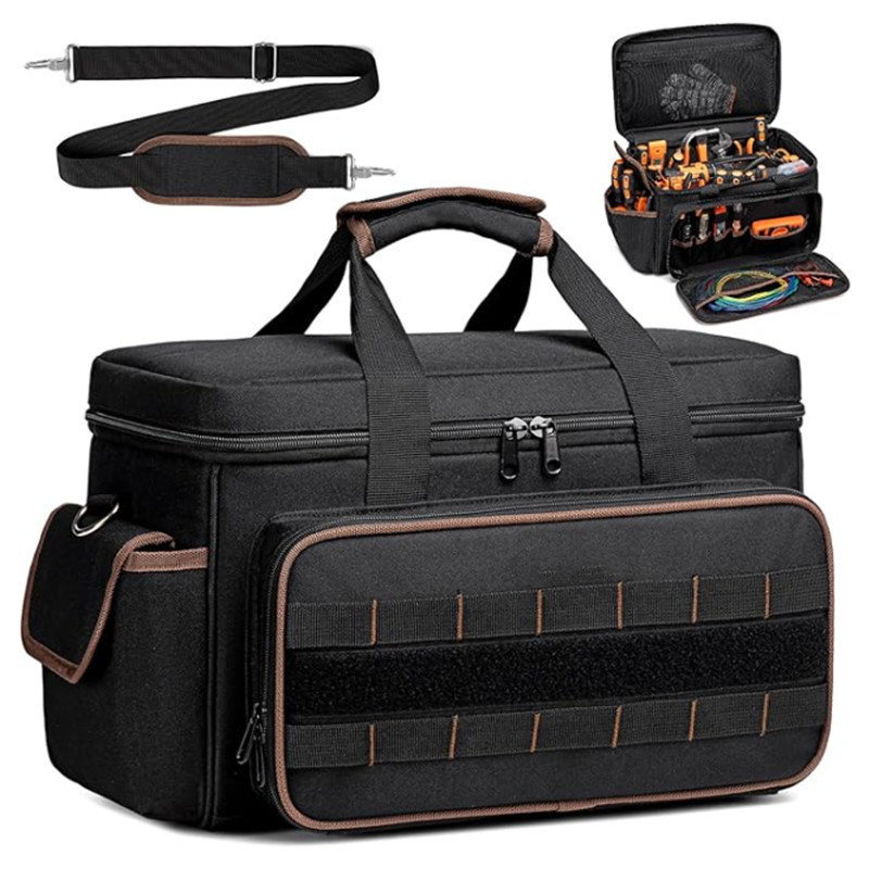 17in Oxford Tool Tote Bag with Open Top Shoulder, Multi Pocket Tool Organizer