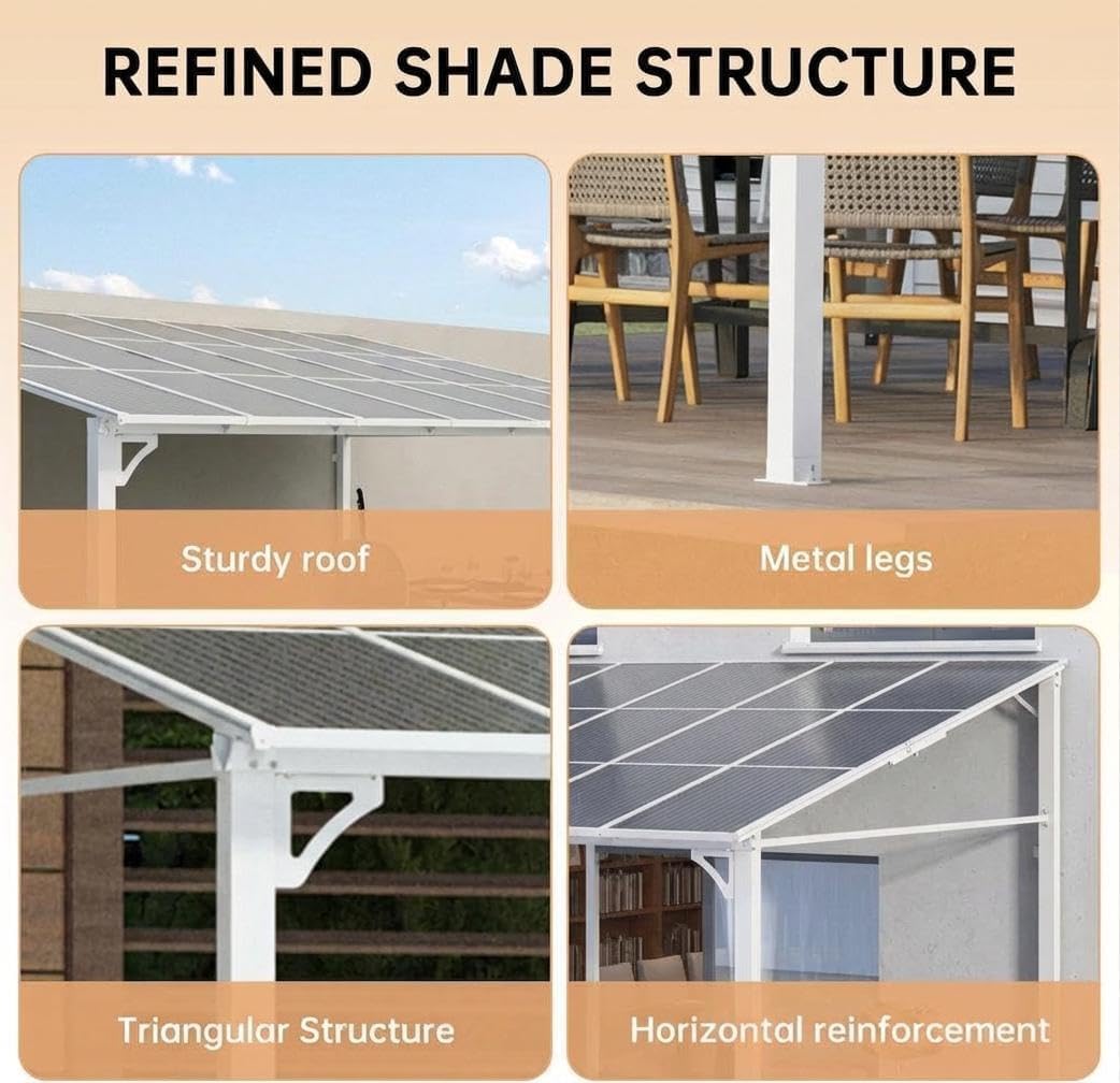 Weather-resistant wall-mounted hardtop gazebo
