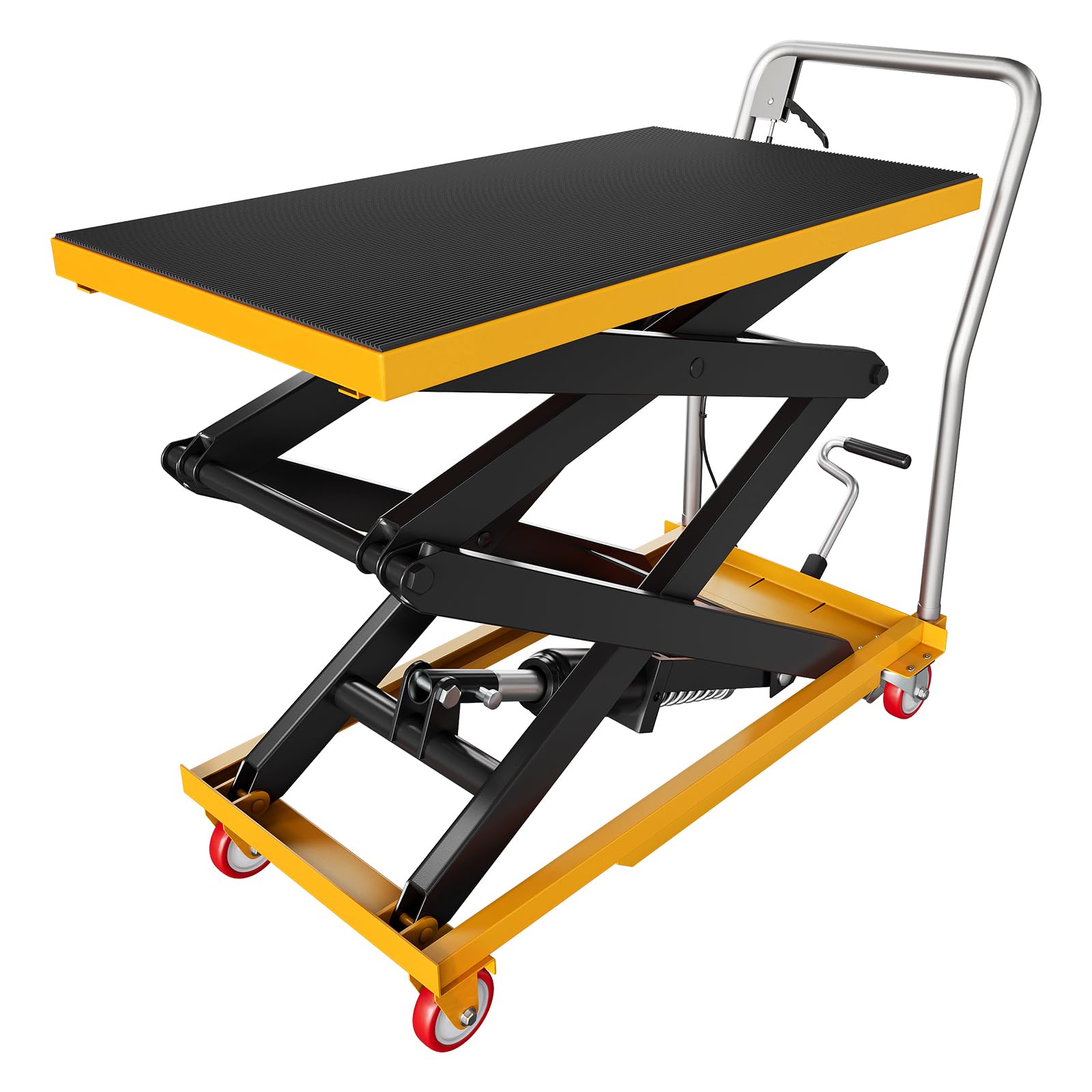 Hydraulic Lift Table Cart 50″ Lifting Height Manual Double Scissor