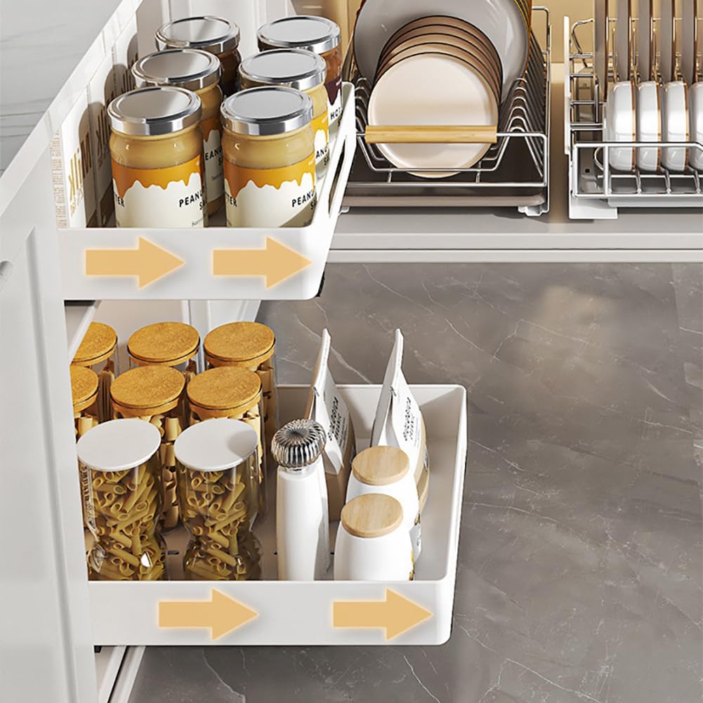 Pull Out Cabinet Organizer, Sliding Drawer Storage Basket for Kitchen Pantry - Produktbild 1