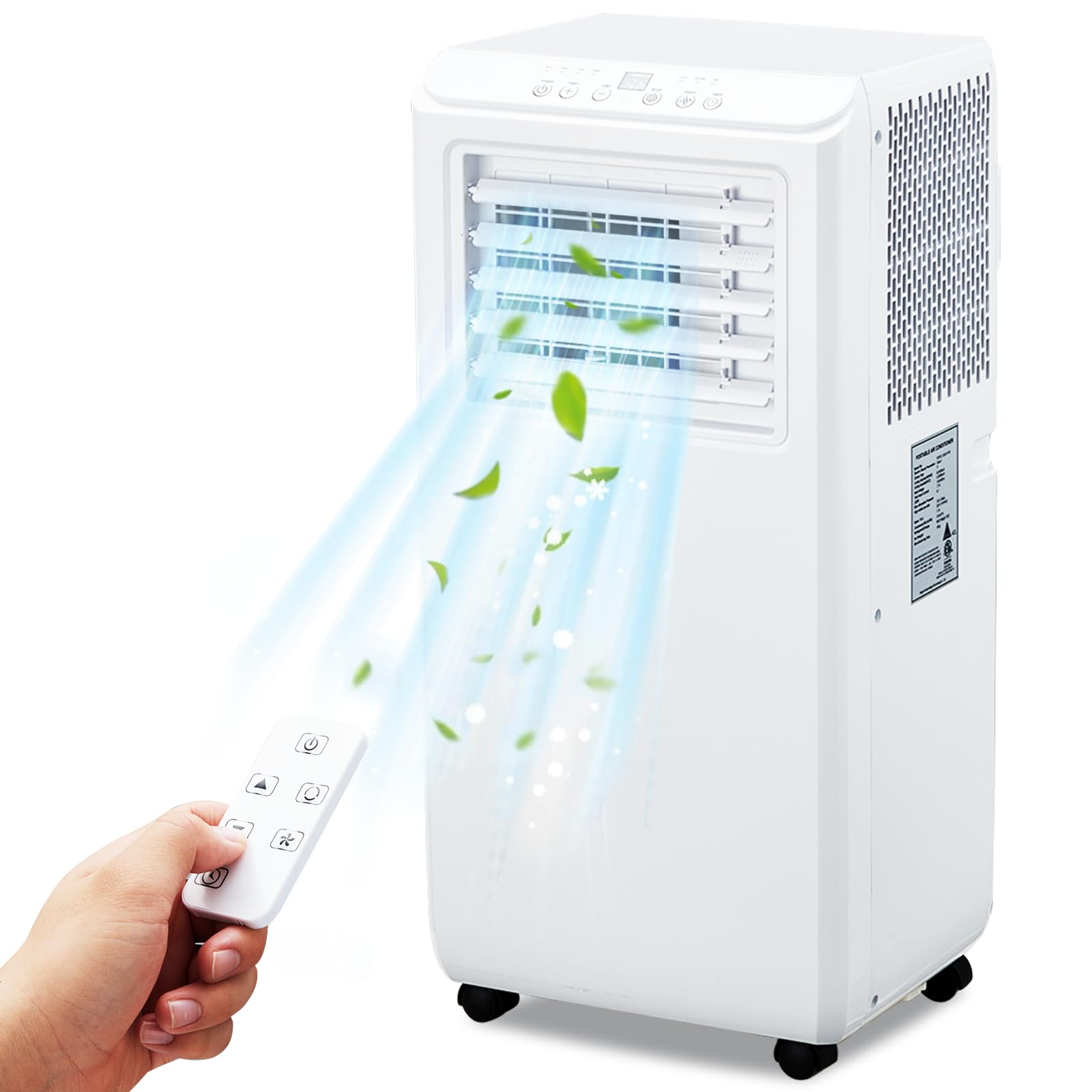 10,000 BTU Portable Air Conditioner 3-in-1 AC w/ Remote, Fan & Dehumidifier LED