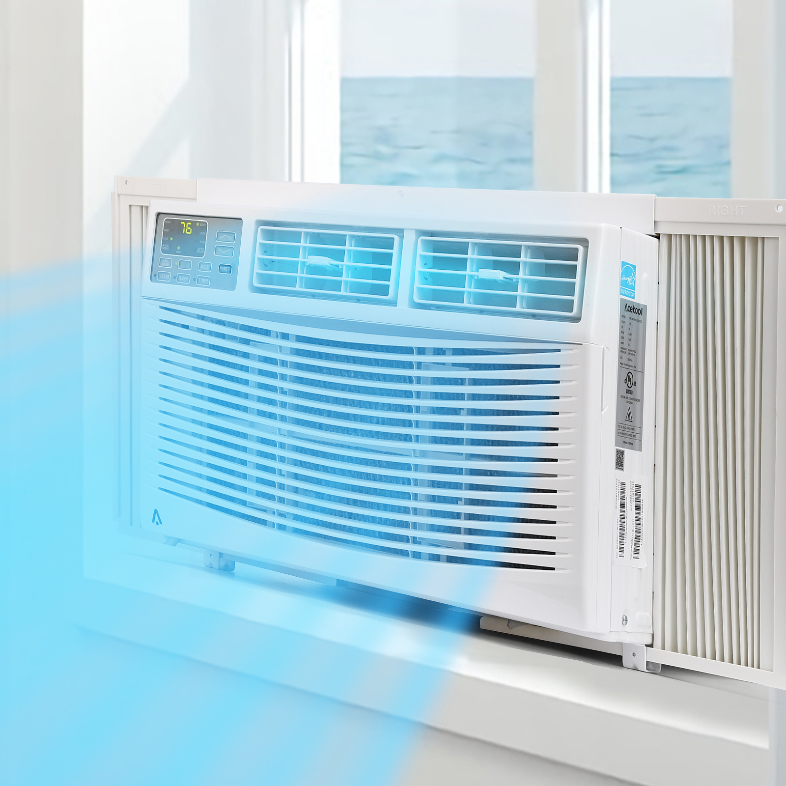 8000 BTU Window Air Conditioner, Window AC for Home, Bedroom, Office &WiFi