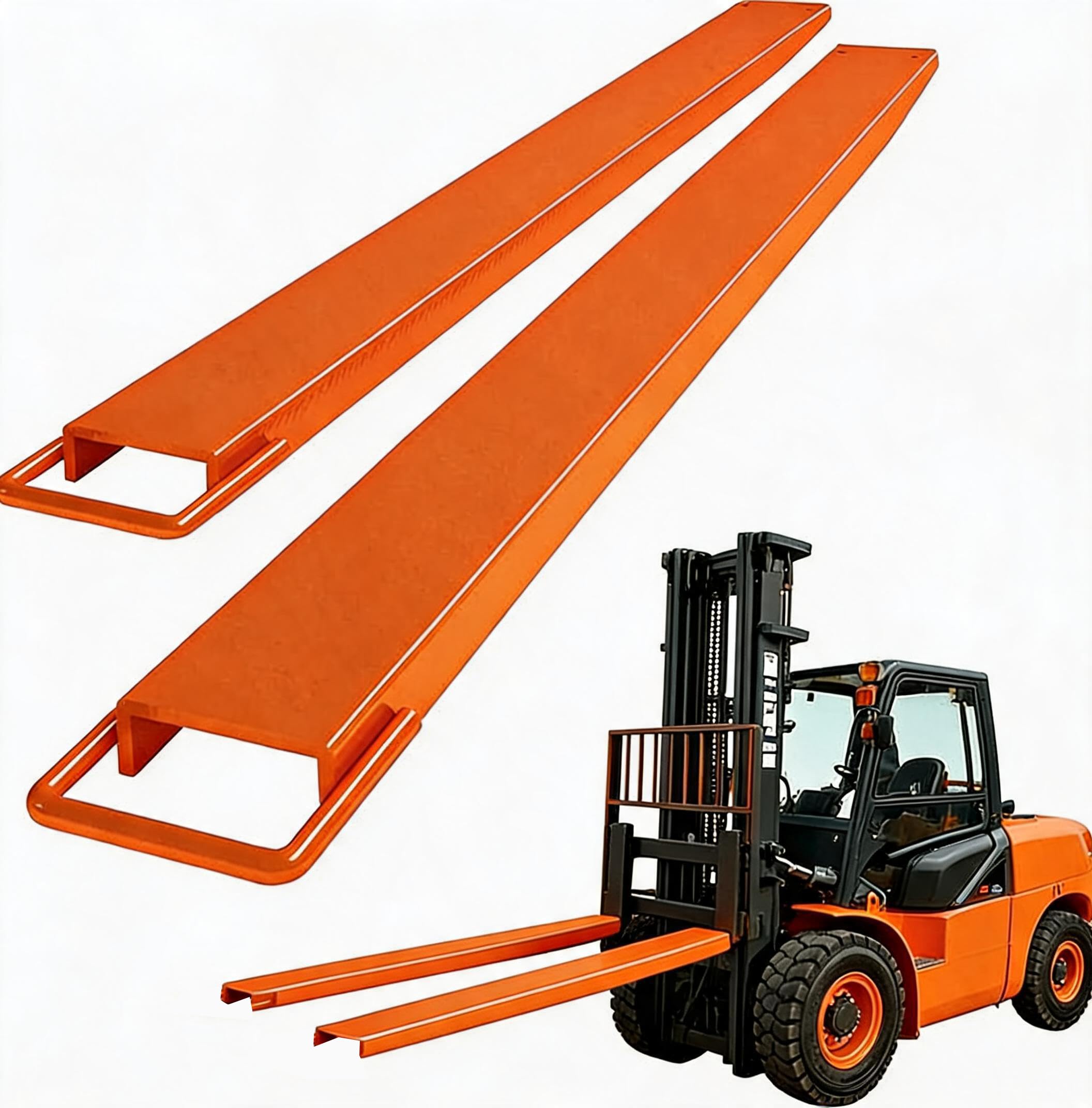 Heavy Duty Steel Pallet Fork Extensions 60, 72, 84, 94 Inches for Forklift Truck