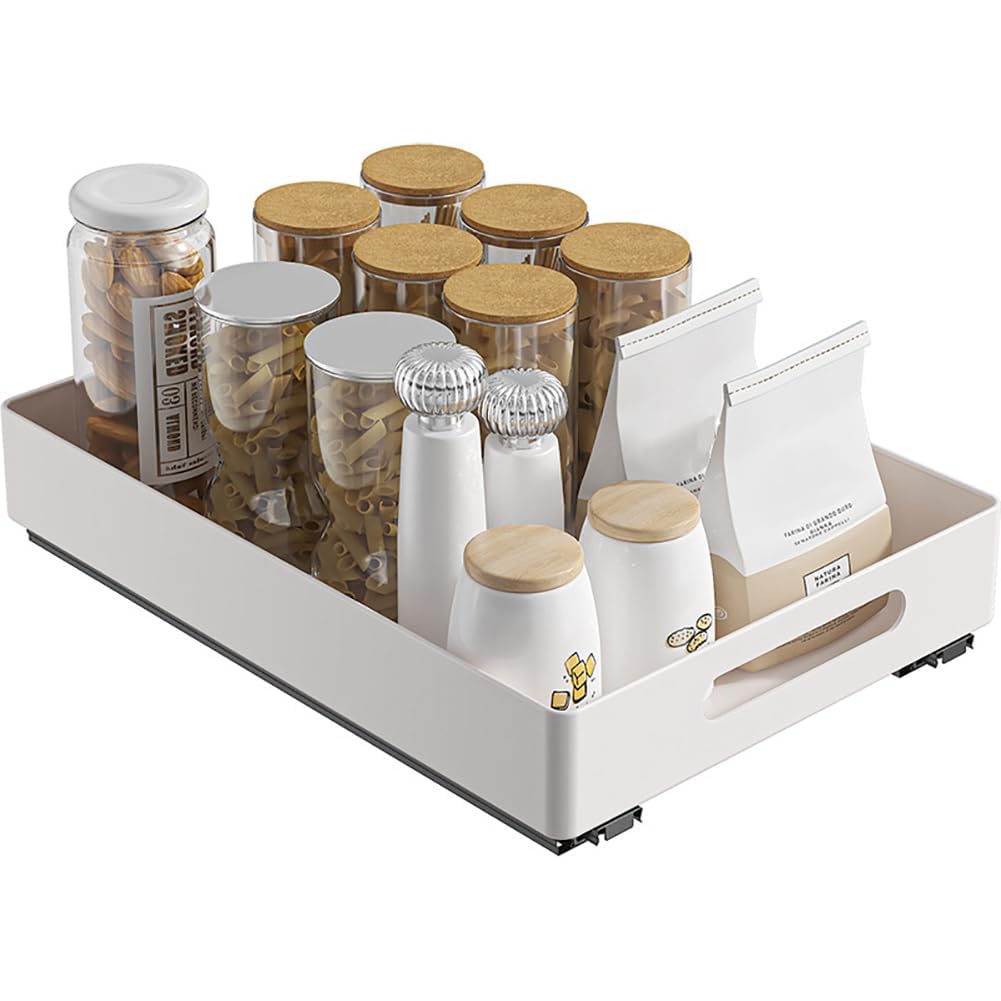 Pull Out Cabinet Organizer, Sliding Drawer Storage Basket for Kitchen Pantry