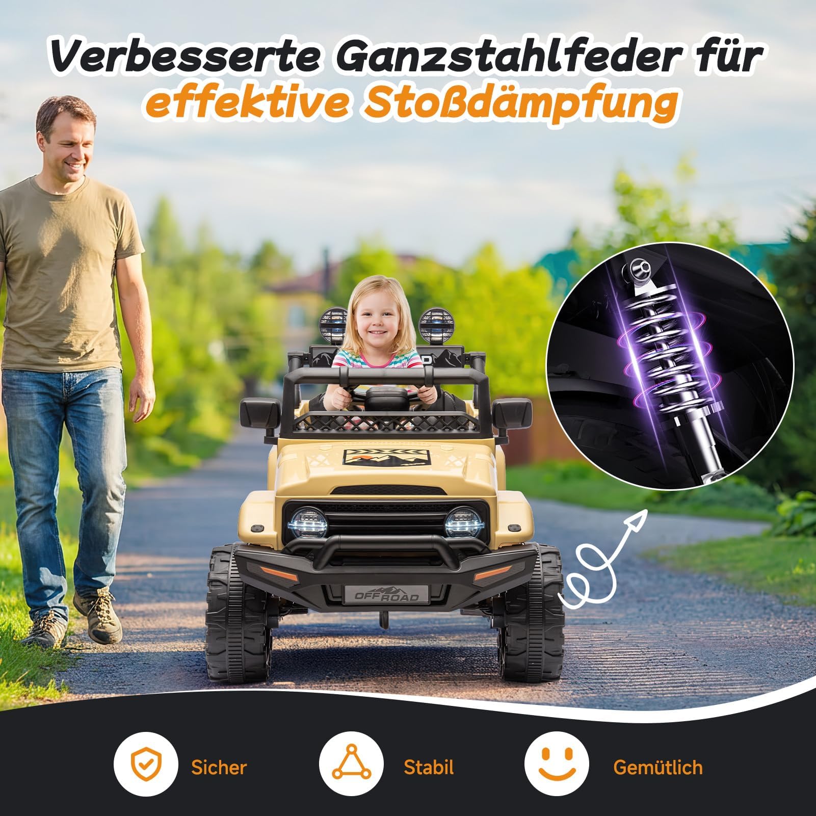 Buggy bambini con cintura di sicurezza a 5 punti