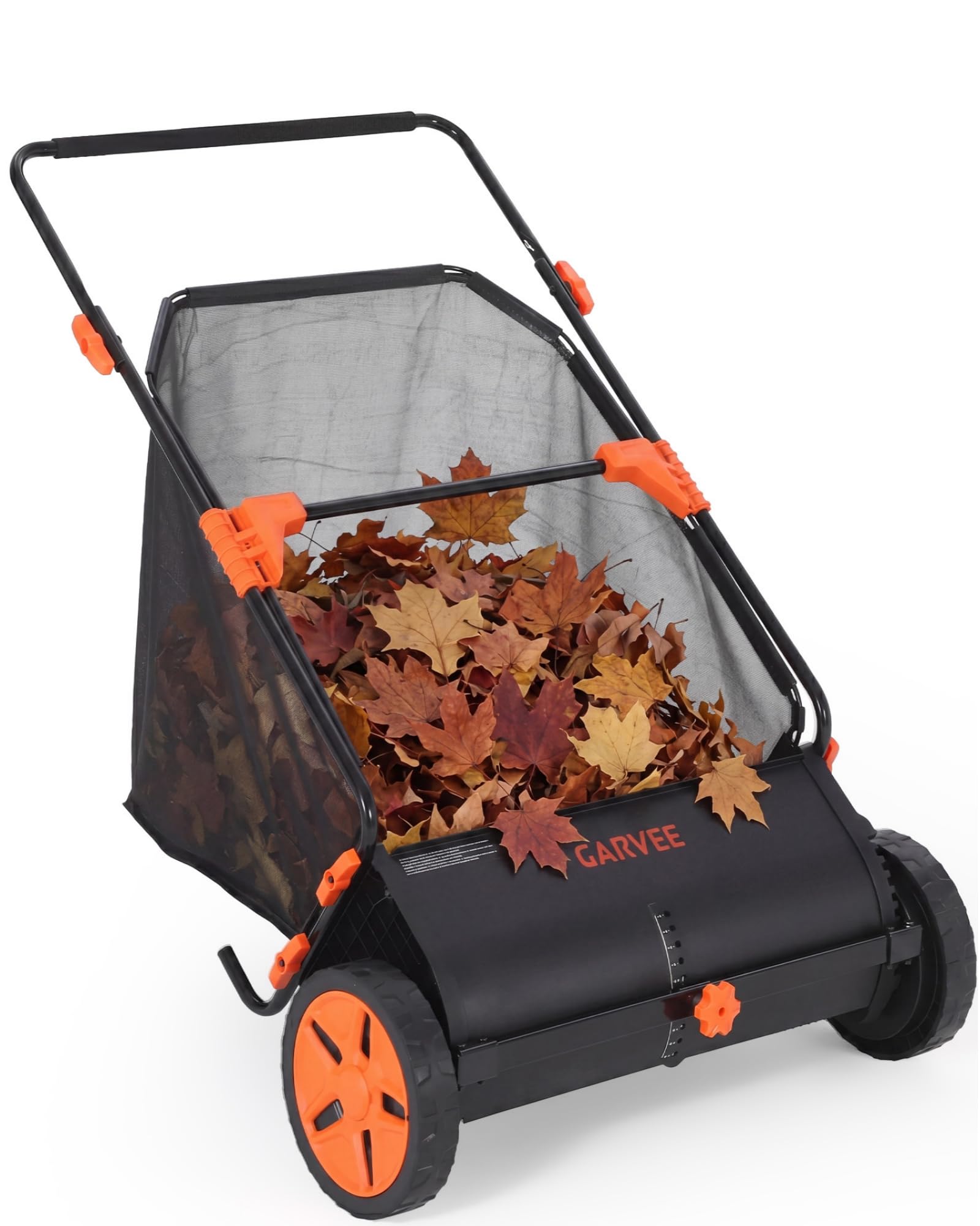 Adjustable lawn sweeper brush height for different surfaces