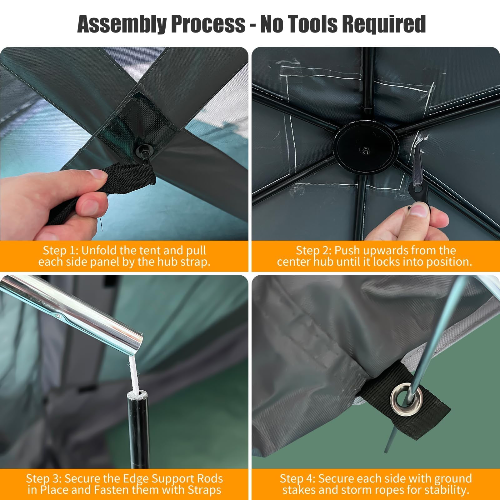 Quick pop-up gazebo frame with tool-free setup