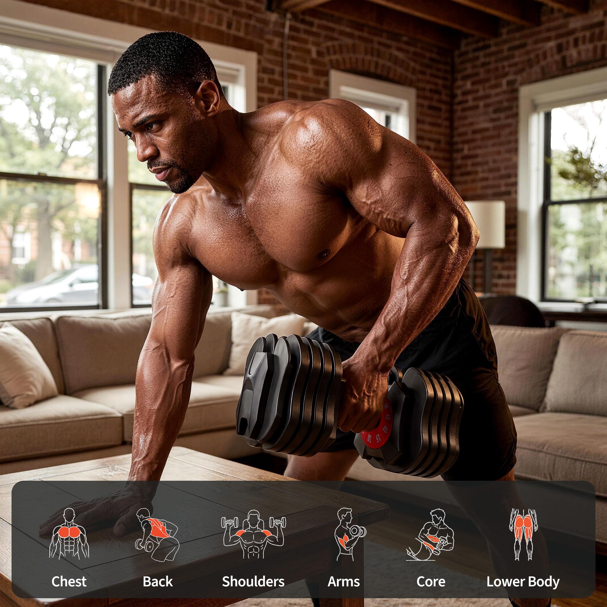 10-in-1 Adjustable Dumbbell 55 Lbs