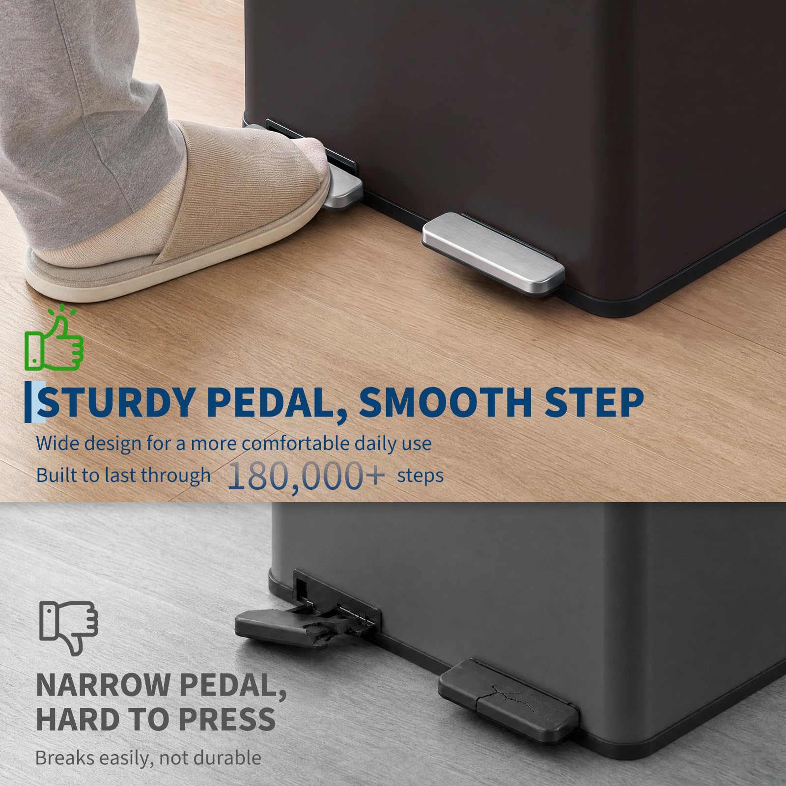 Fingerprint-Resistant Dark Brown Brushed Steel at Kitchen Island Height 19x14.8x26.4 Inches