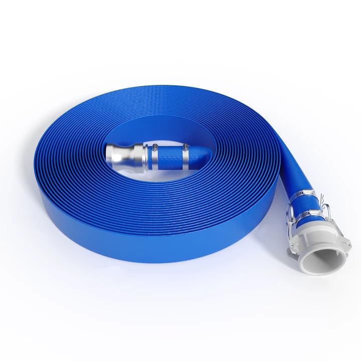 50/100 ft Pool Backwash Hose with Aluminum C&E Camlock Fittings