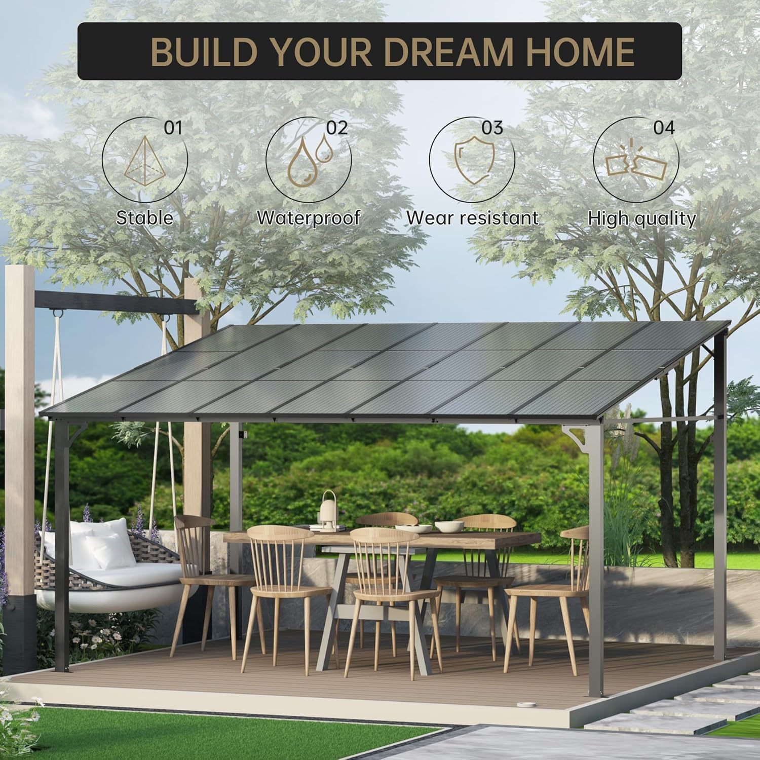 Expandable modular wall-mounted gazebo design