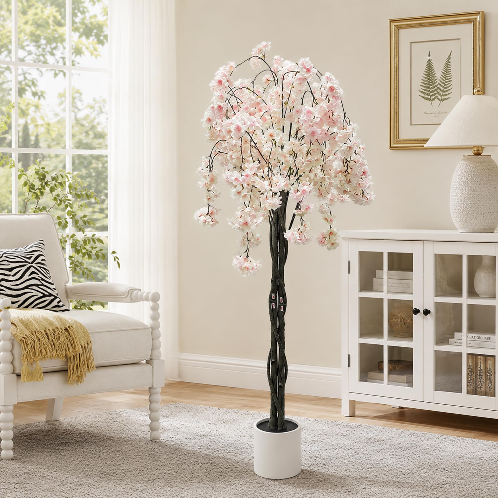 GARVEE Albero di Ciliegio Artificiale Rosa 150 cm - dettaglio decorativo