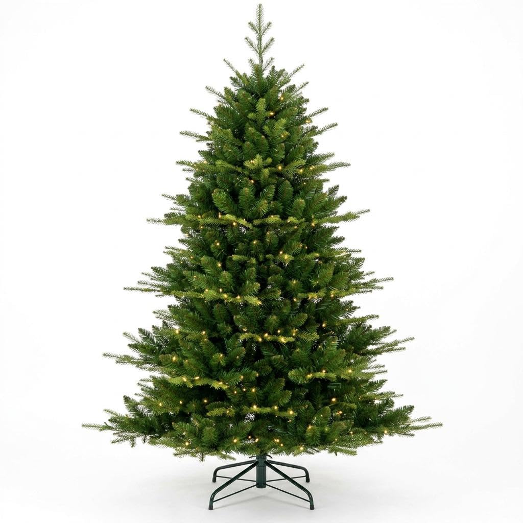 Albero di Natale Artificiale Verde con Luci