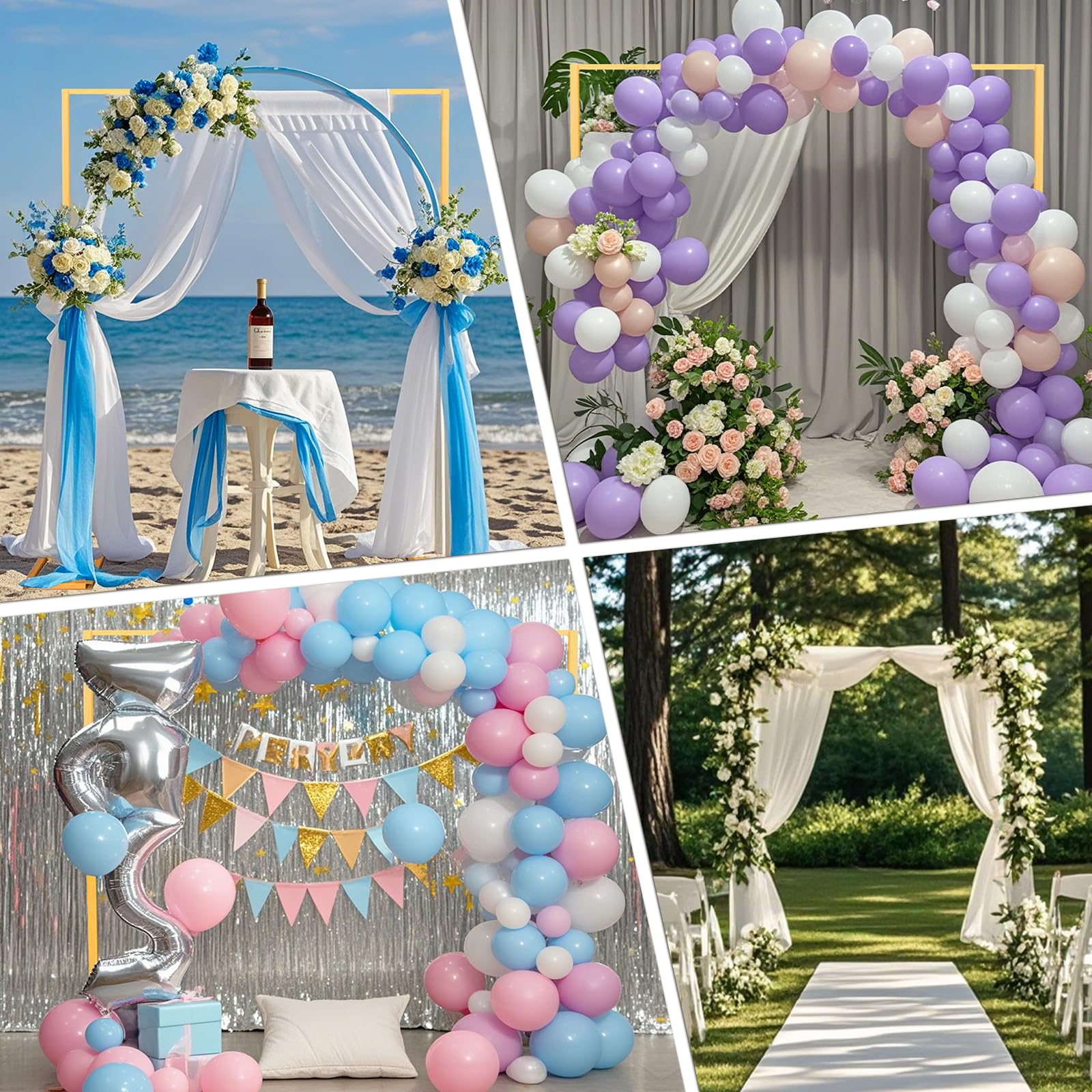 Heavy-duty gold steel square backdrop frame