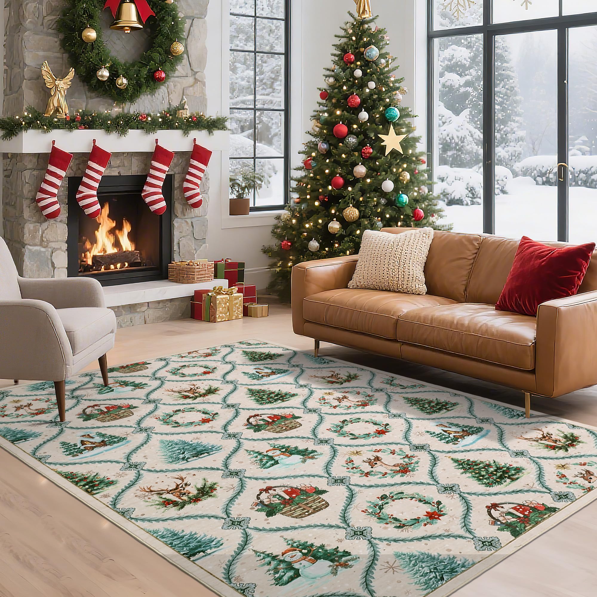 Tappeto natalizio GARVEE 120 × 170 cm: comfort e atmosfera per la casa