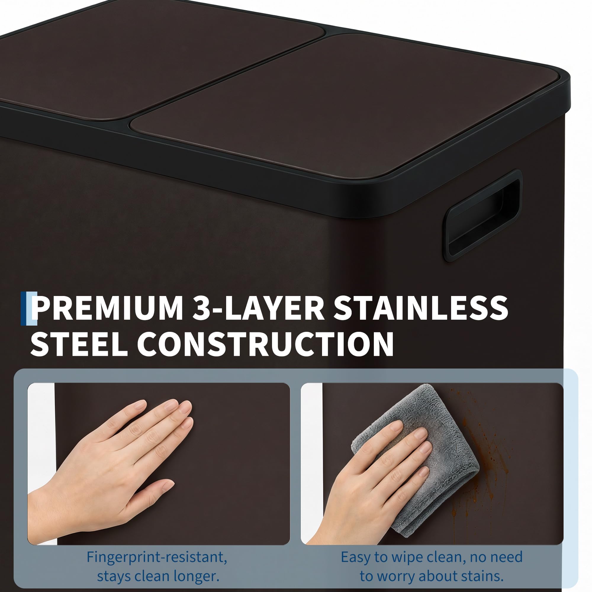 16 Gal Dual Color-Coded Compartments with Removable Inner Buckets